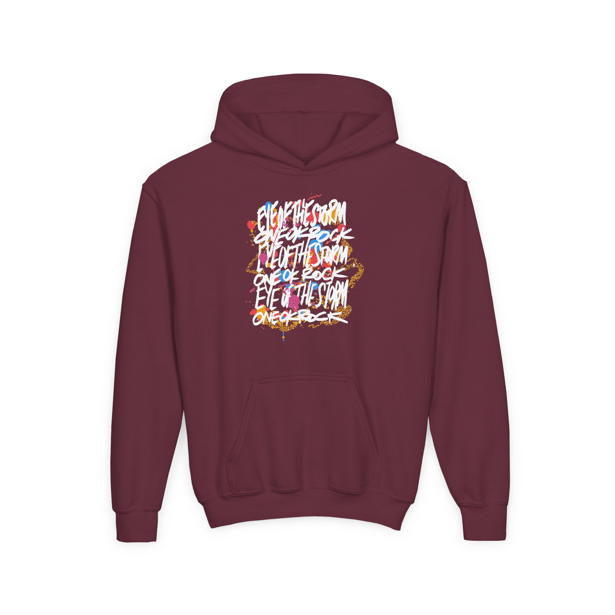 One Ok Rock Painted Storm Youth Heavy Blend Hooded Sweatshirt - Image 3