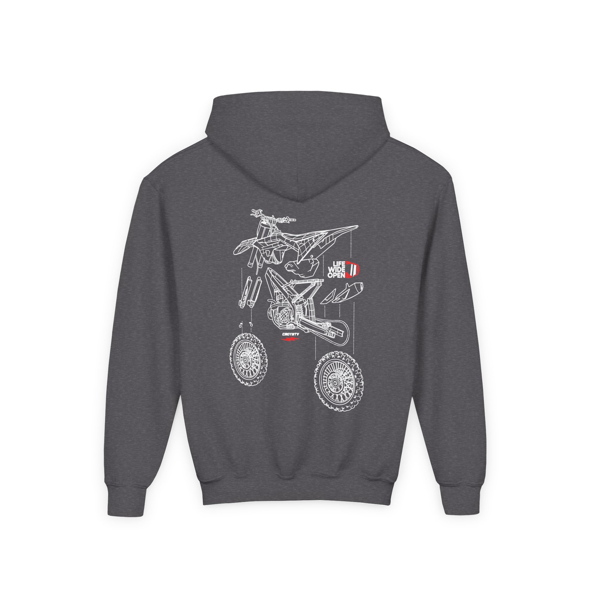 Cboystv Dirtbike Blowup Youth Heavy Blend Hooded Sweatshirt - Image 8