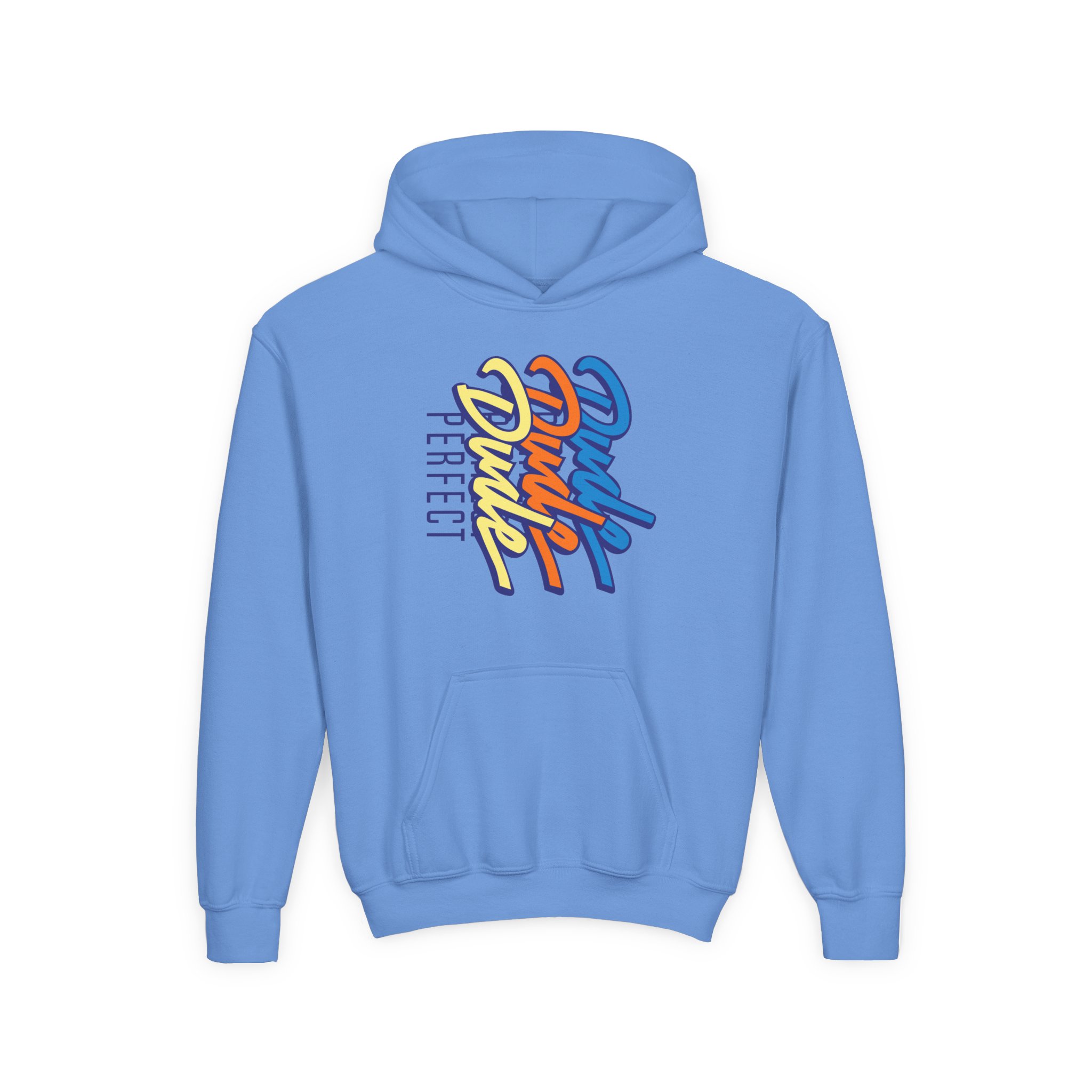Dude Perfect Stacked Script Youth Heavy Blend Hooded Sweatshirt - Image 7