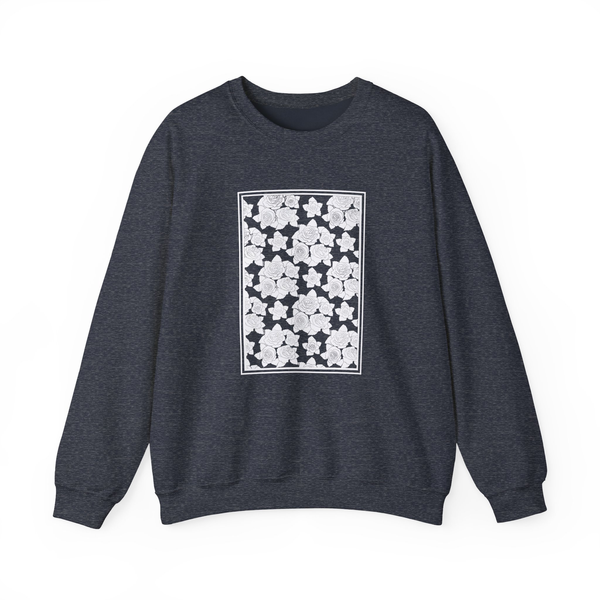 Smoke Floral Unisex Heavy Blend™ Crewneck Sweatshirt - Image 9