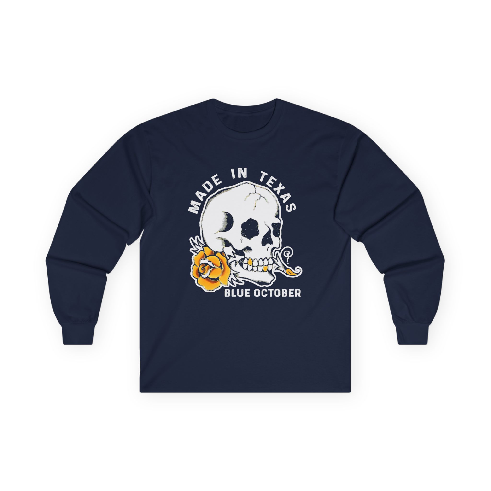 Blue October Skull Rose Unisex Ultra Cotton Long Sleeve Tee - Image 11