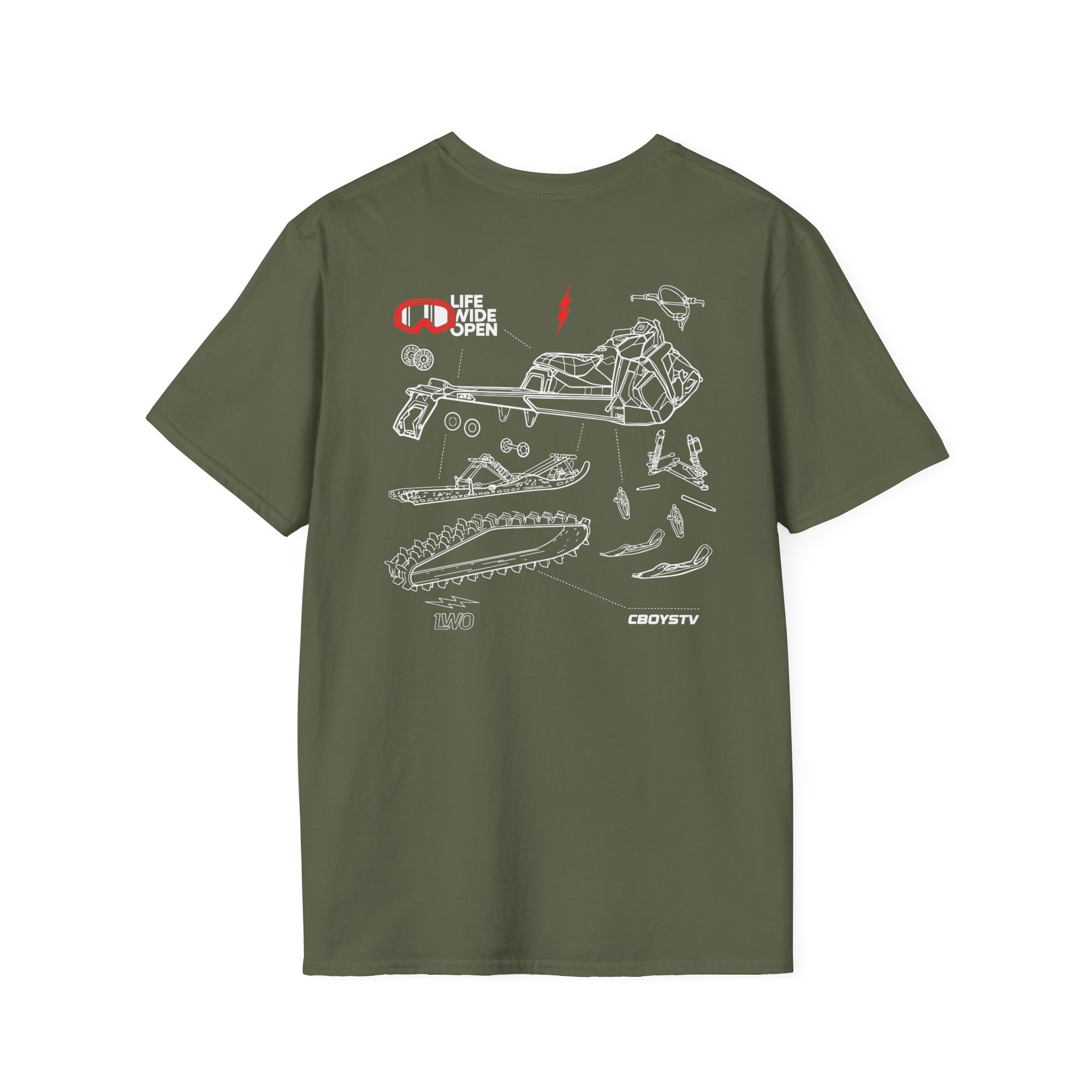 Cboystv Snowmobile Blowup Unisex Softstyle T-Shirt - Image 6