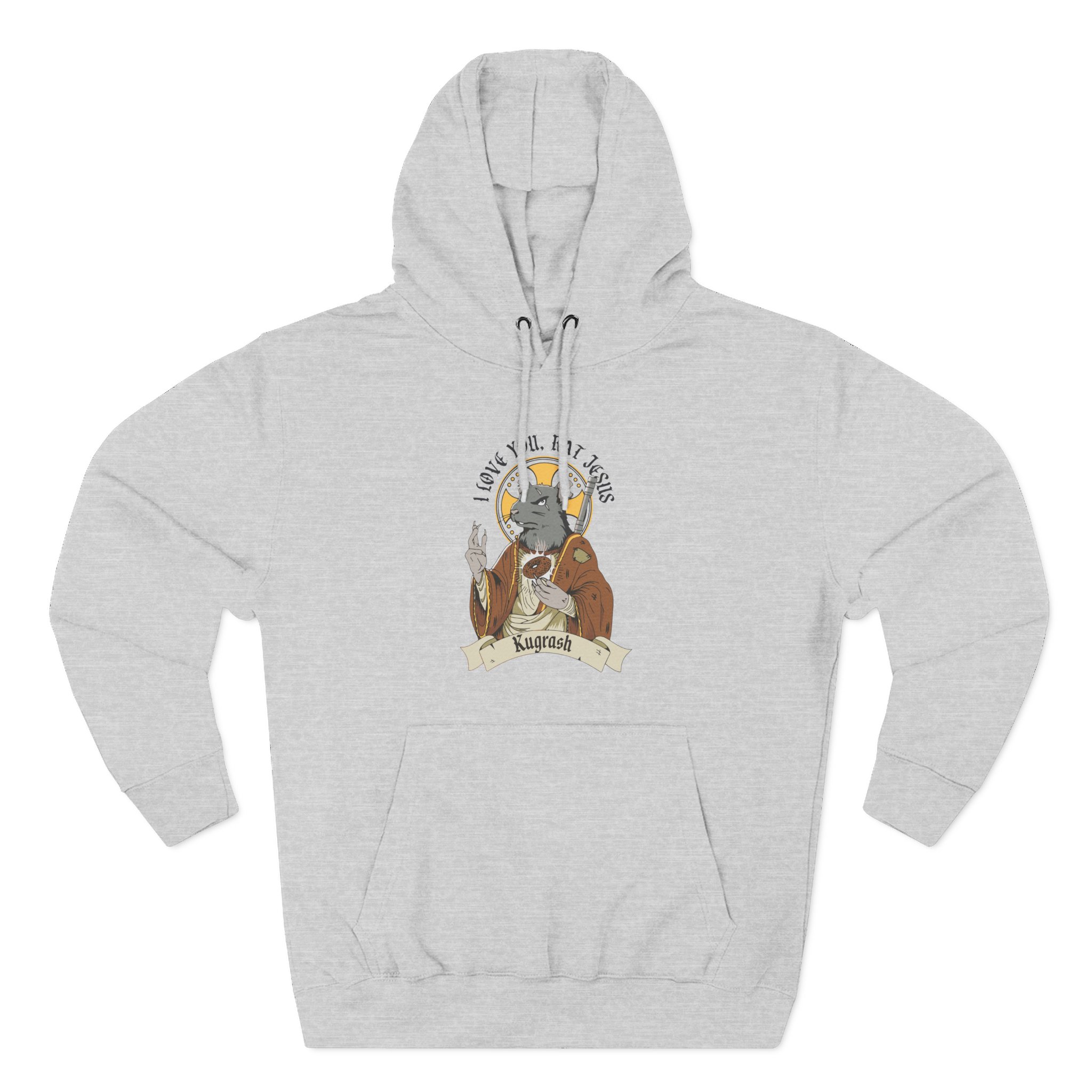 Dropout Rat Jesus Three-Panel Fleece Hoodie - Image 3