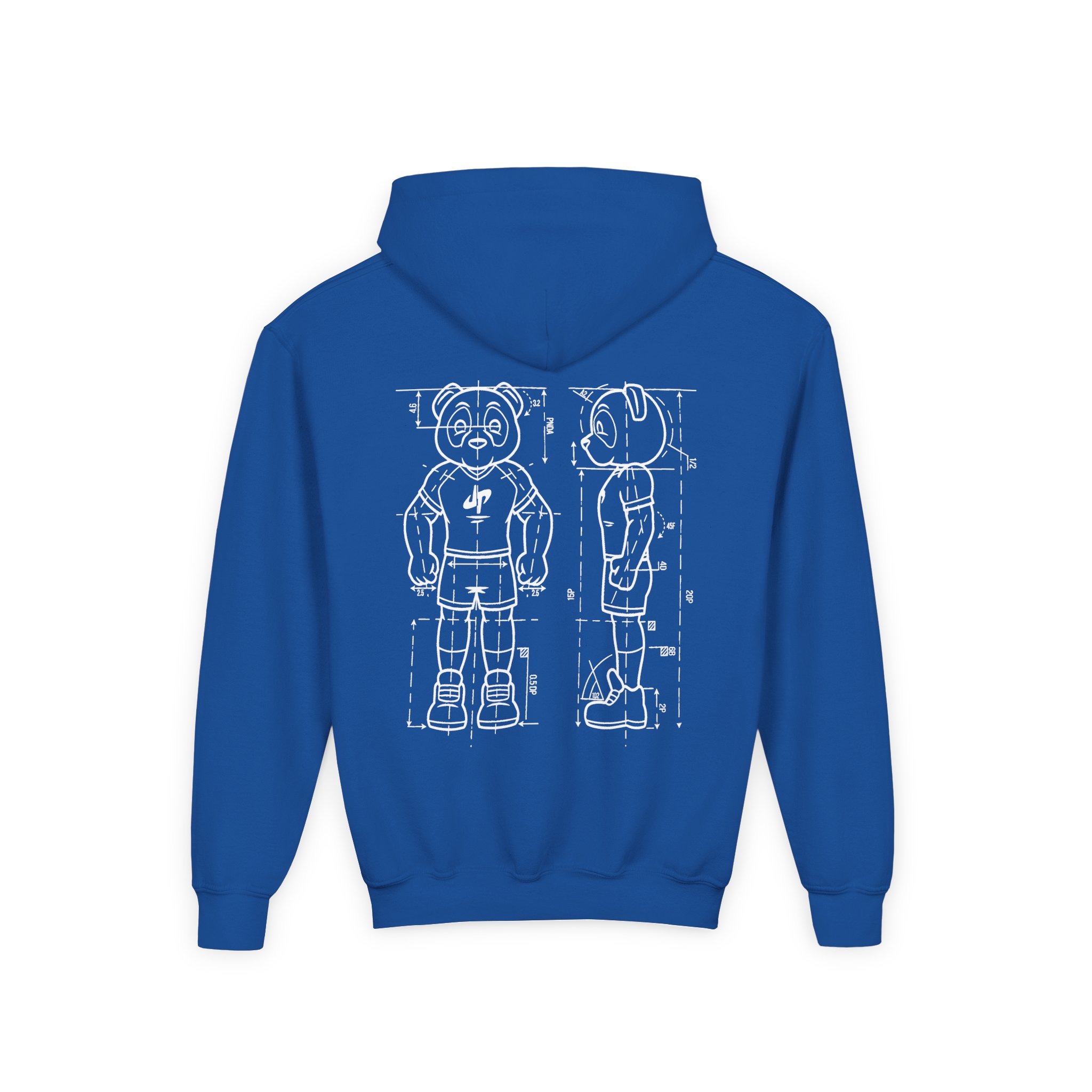 Dude Perfect Blueprint Panda Youth Heavy Blend Hooded Sweatshirt - Image 12