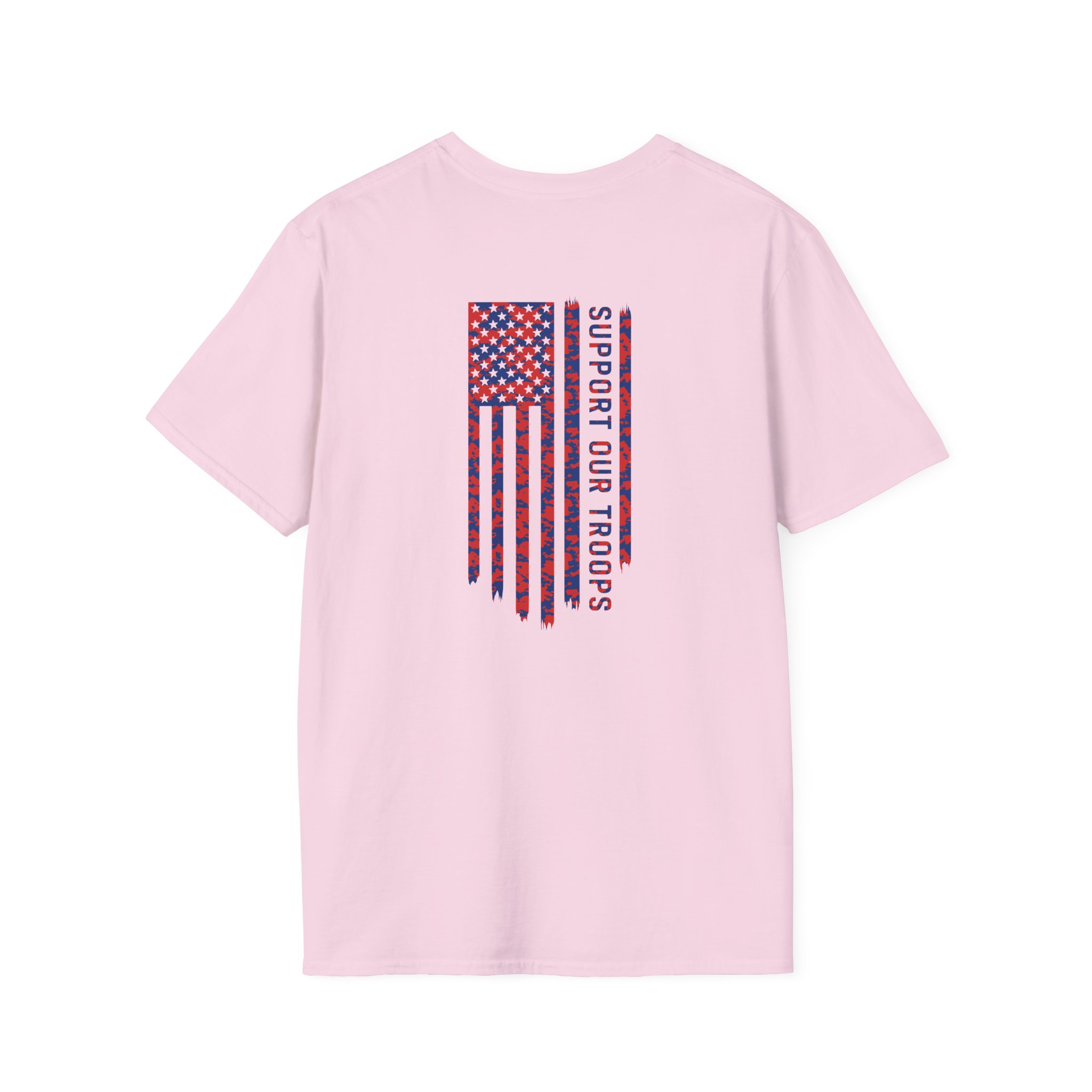 Valuetainment Men's USA Distress Flag Unisex Softstyle T-Shirt - Image 20
