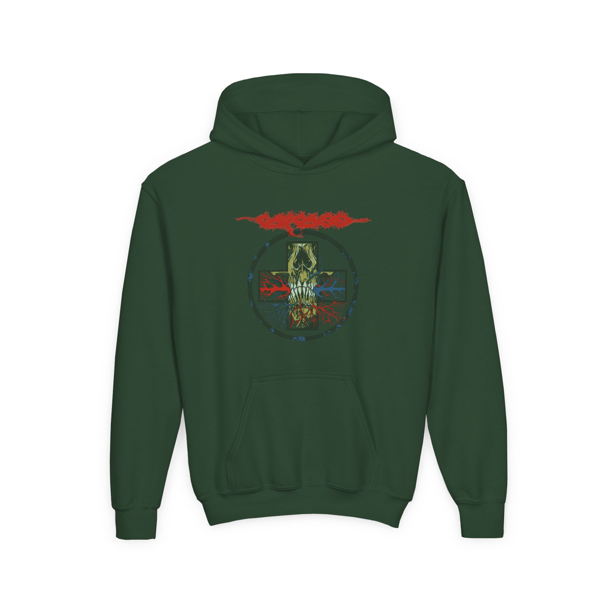Youth Carcass Medical Cross Tour Heavy Blend Hooded Sweatshirt