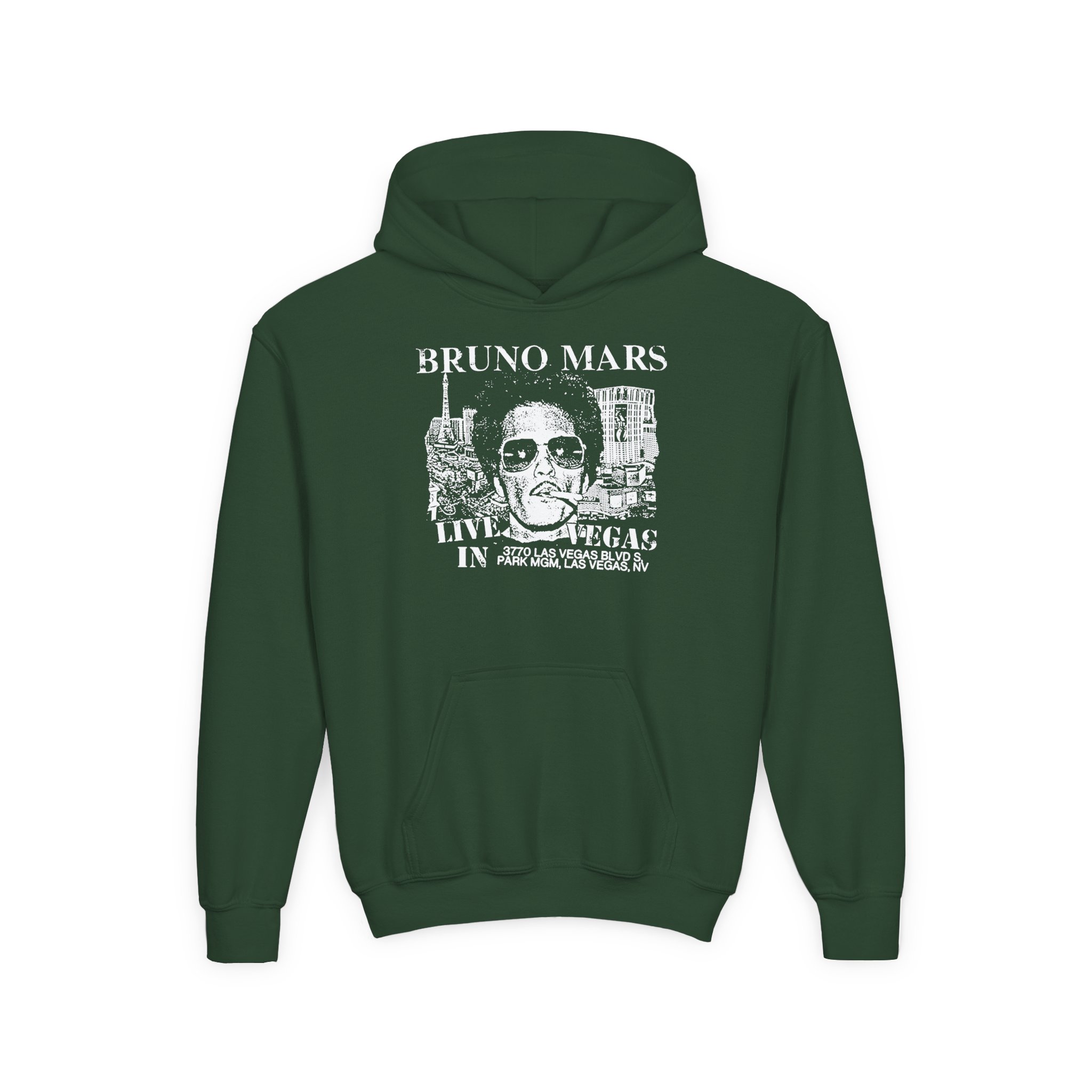 Bruno Mars Live In Vegas Youth Heavy Blend Hooded Sweatshirt - Image 3