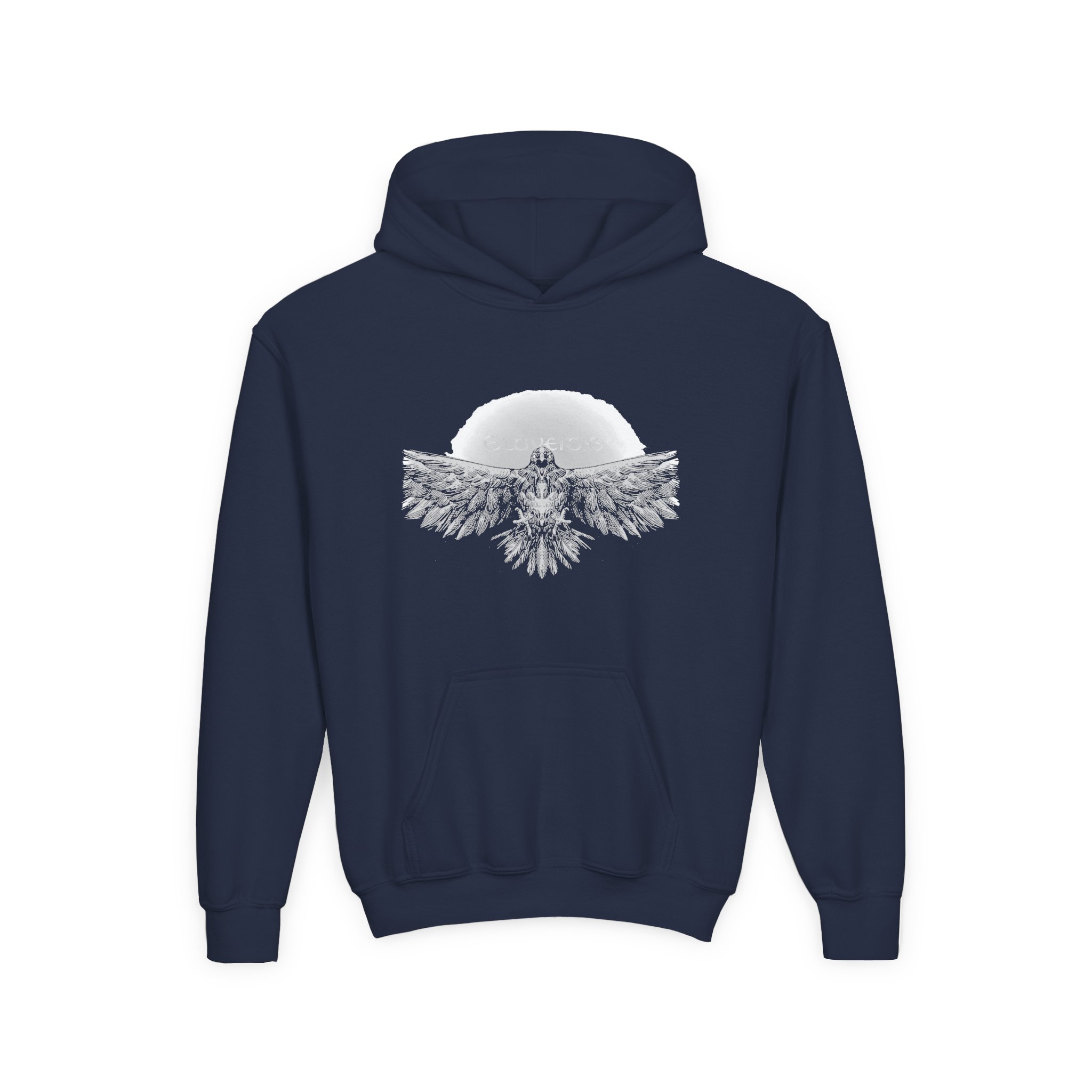Eluveitie Black Raven Youth Heavy Blend Hooded Sweatshirt - Image 3