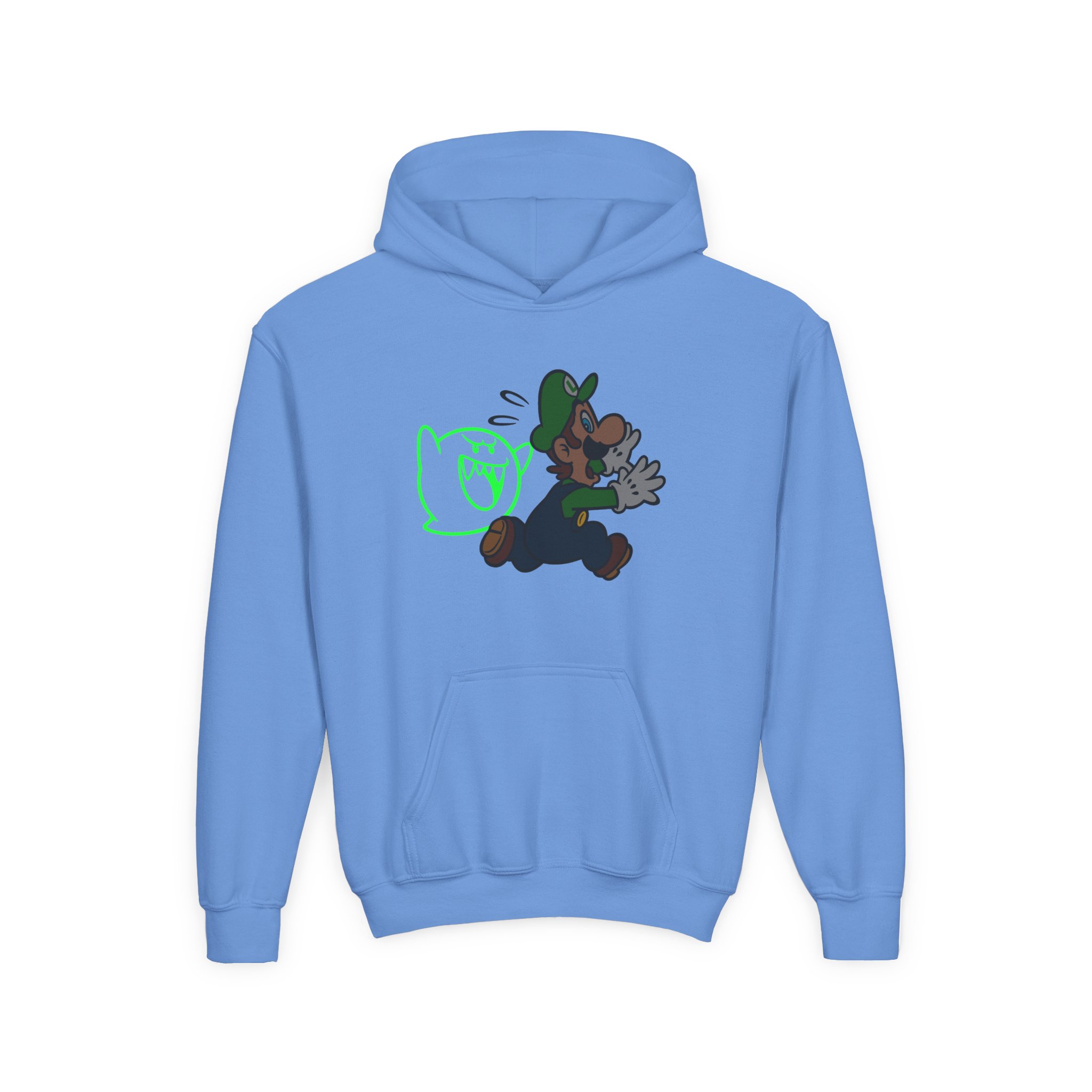 NTD Luigi™ and Boo Youth Heavy Blend Hooded Sweatshirt - Image 7