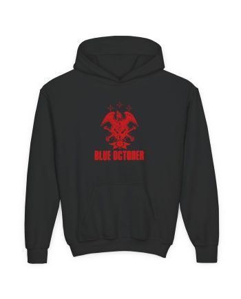 Blue October Heart Eagle Splatter Youth Heavy Blend Hooded Sweatshirt