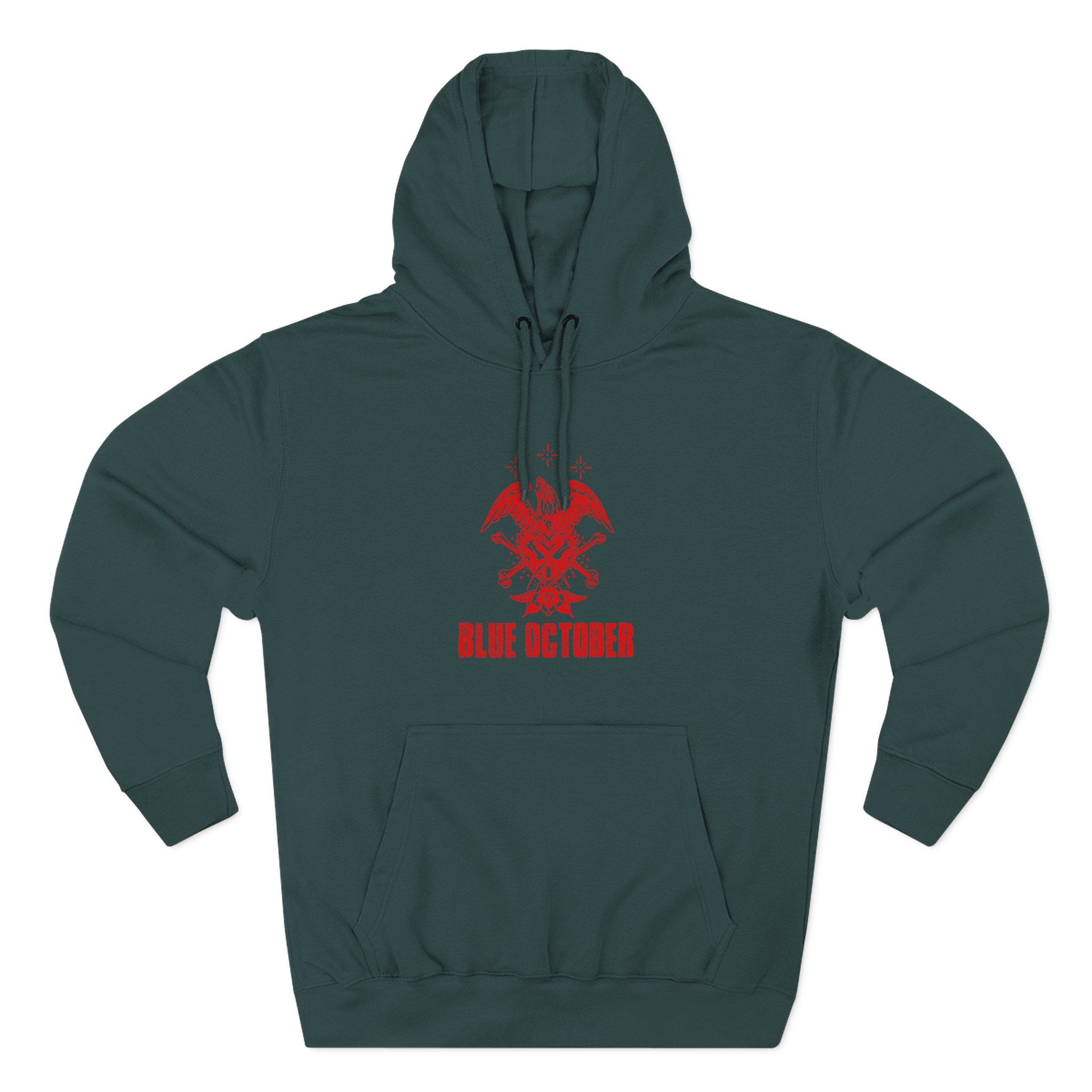 Blue October Heart Eagle Splatter Three-Panel Fleece Hoodie - Image 5