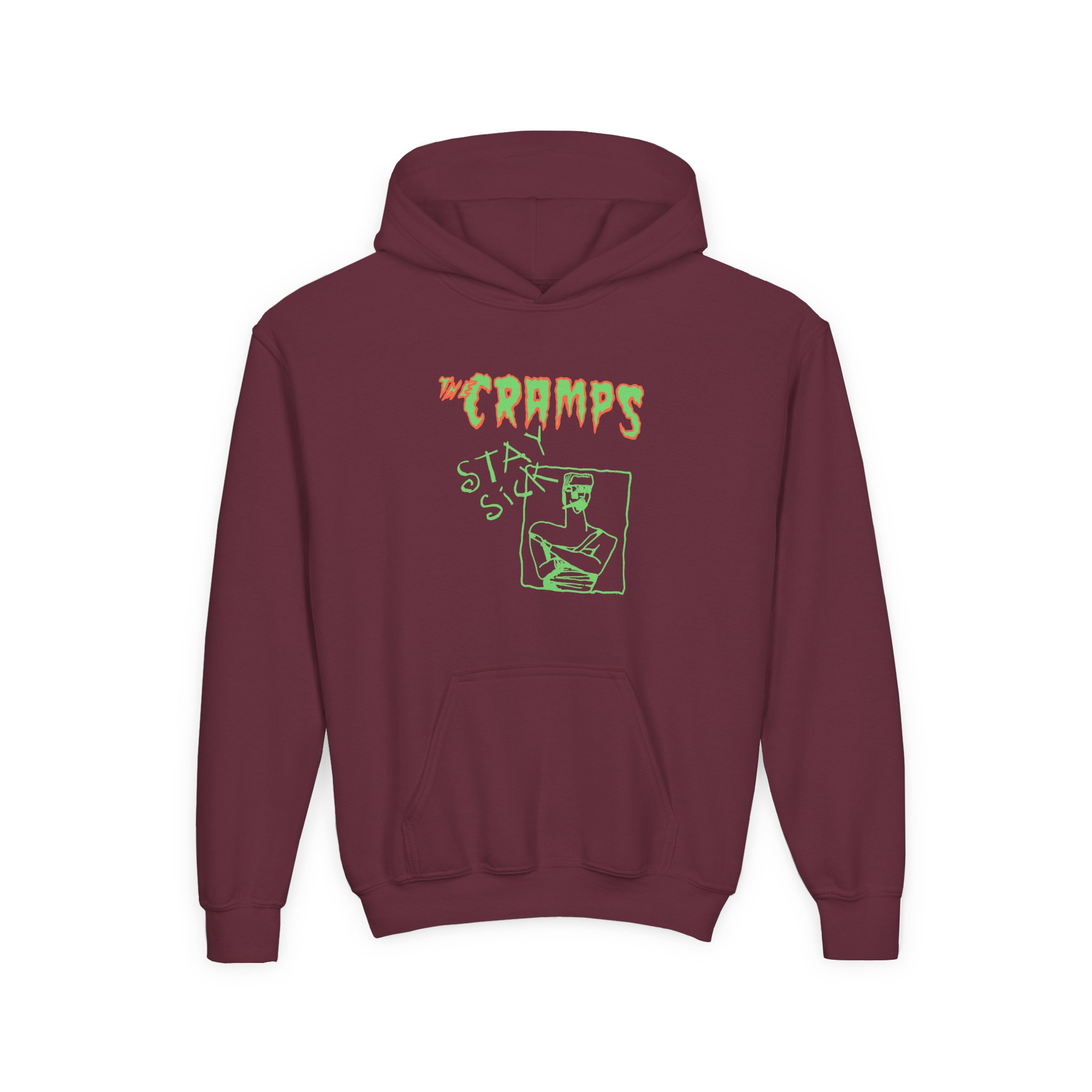 The Cramps Stay Sick Youth Heavy Blend Hooded Sweatshirt - Image 3