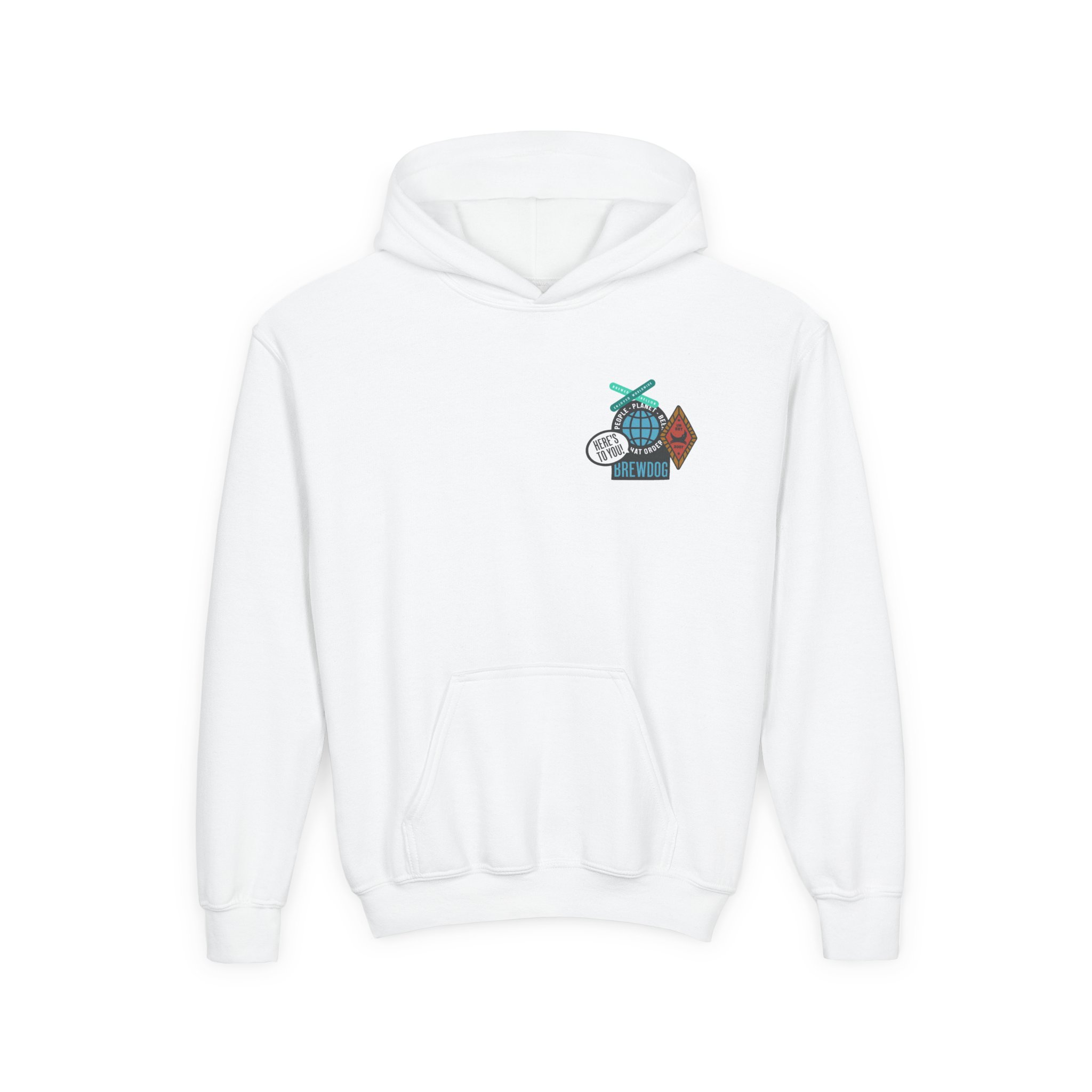 Brewdog Punk Sticker Youth Heavy Blend Hooded Sweatshirt