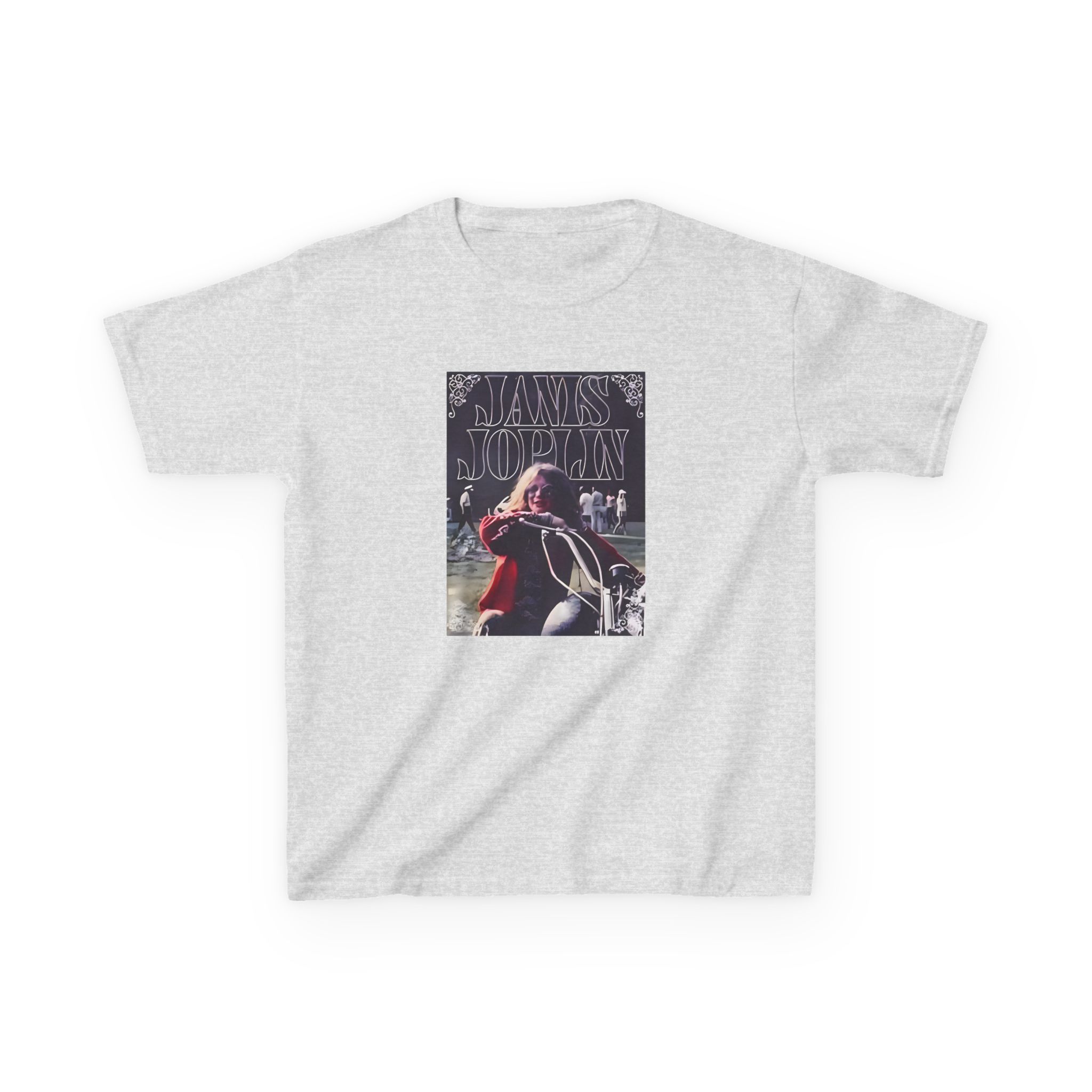 Janis Joplin Greatest Hits Motorcycle Cover Kids Heavy Cotton™ Tee - Image 3