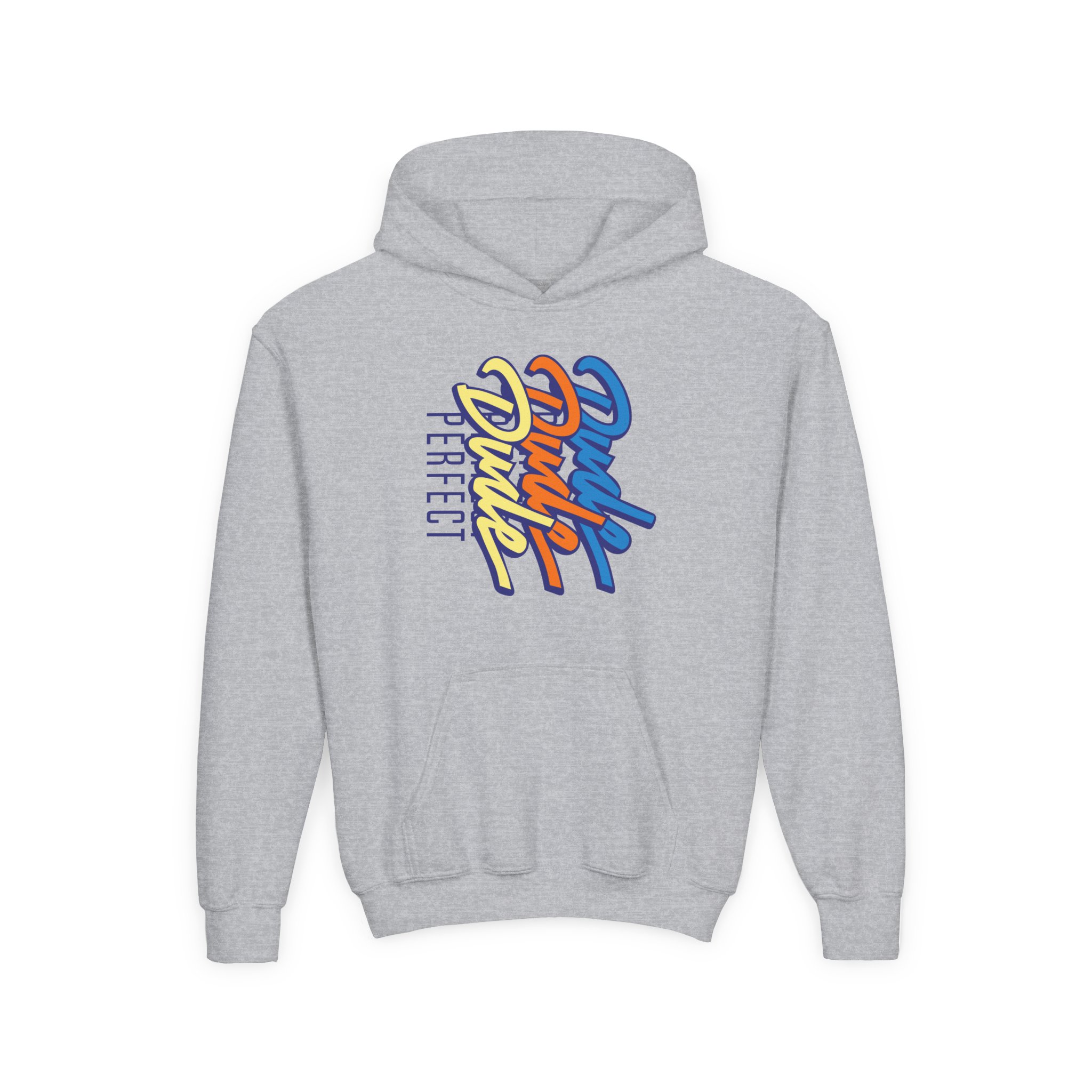 Dude Perfect Stacked Script Youth Heavy Blend Hooded Sweatshirt - Image 5