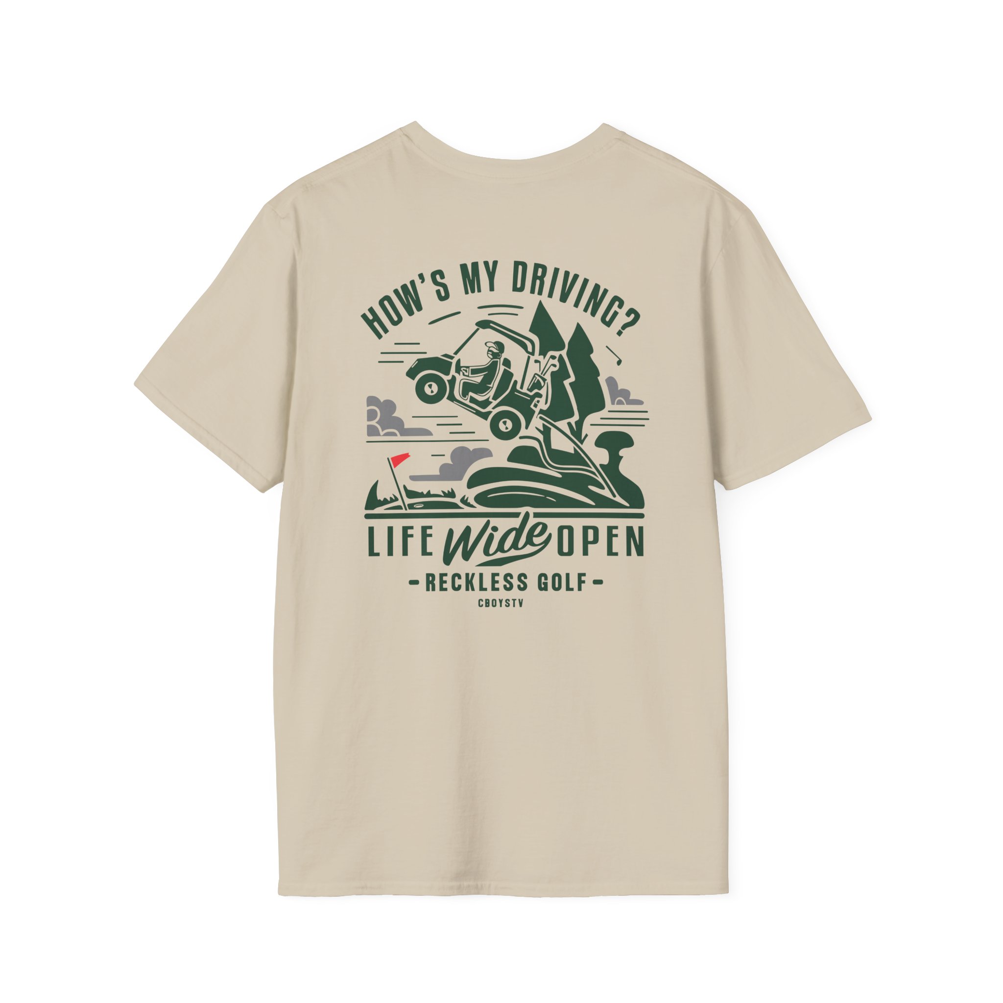 Cboystv How's My Driving Unisex Softstyle T-Shirt - Image 4