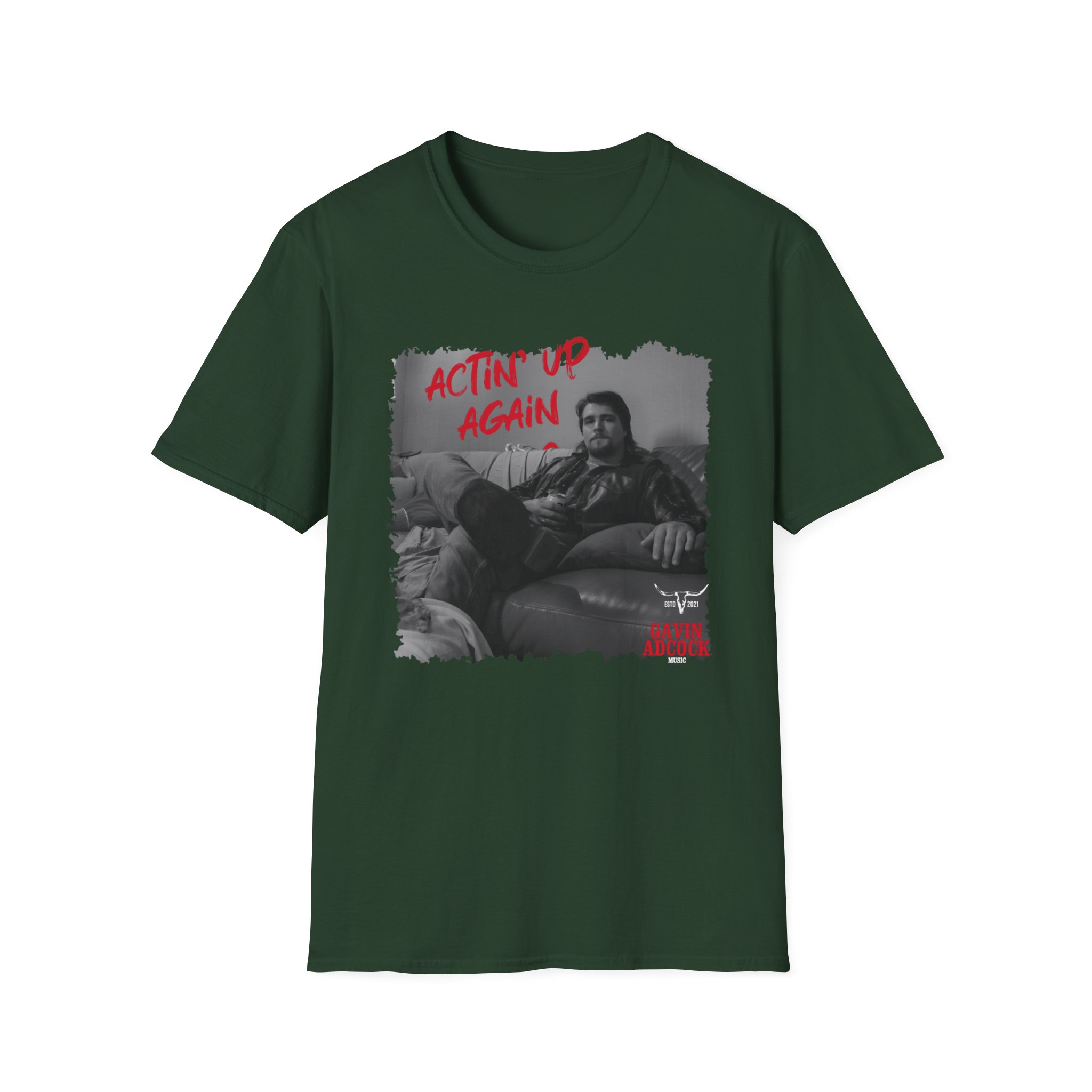 Gavin Adcock Actin' Up Again Album Unisex Softstyle T-Shirt - Image 5