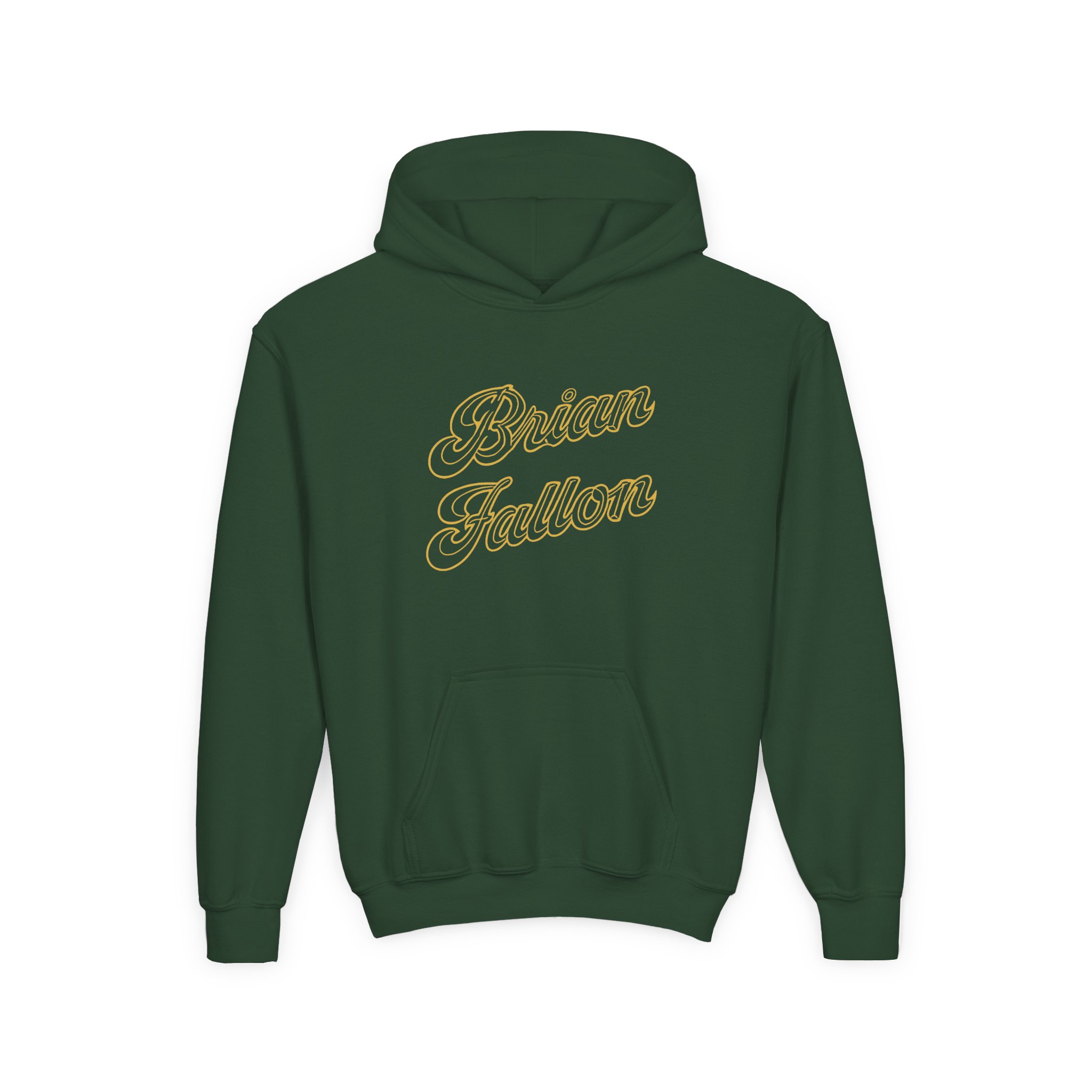 Brian Fallon Gold Text Youth Heavy Blend Hooded Sweatshirt - Image 3