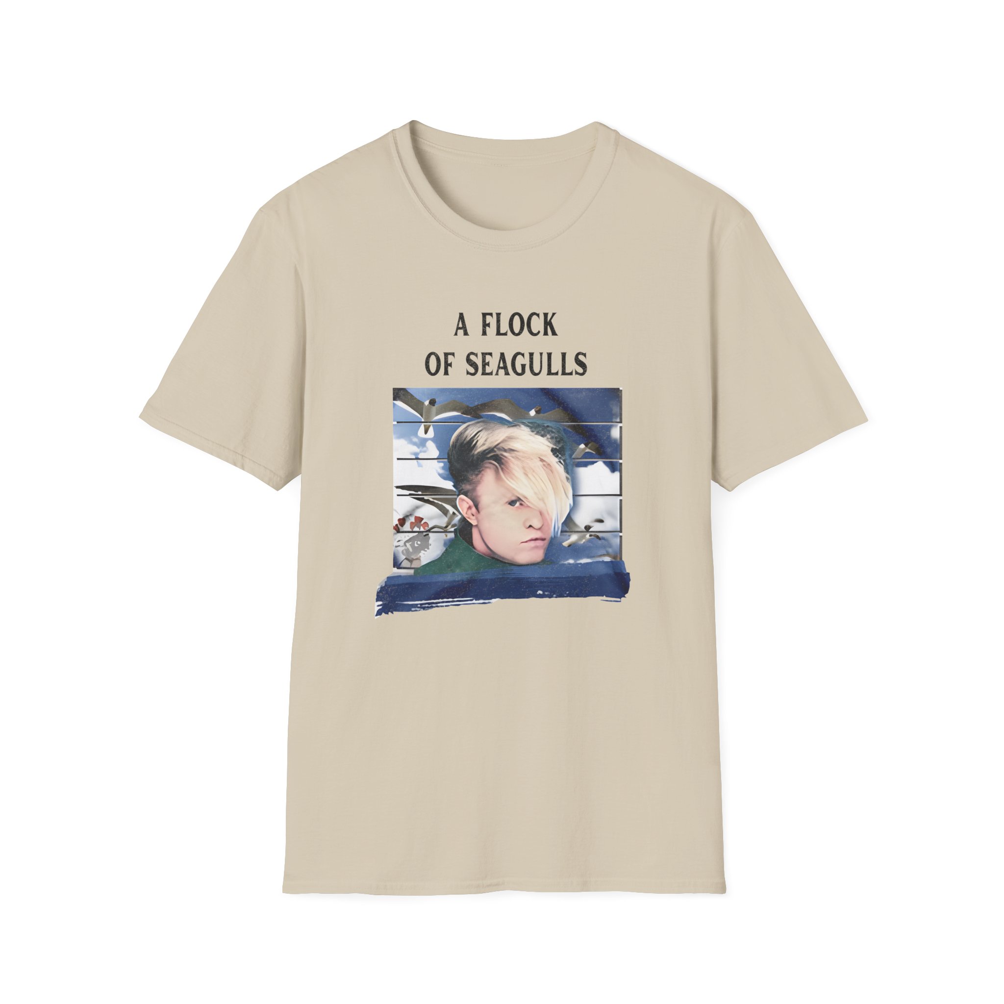 A Flock of Seagulls Birds in Flight Unisex Softstyle T-Shirt - Image 3