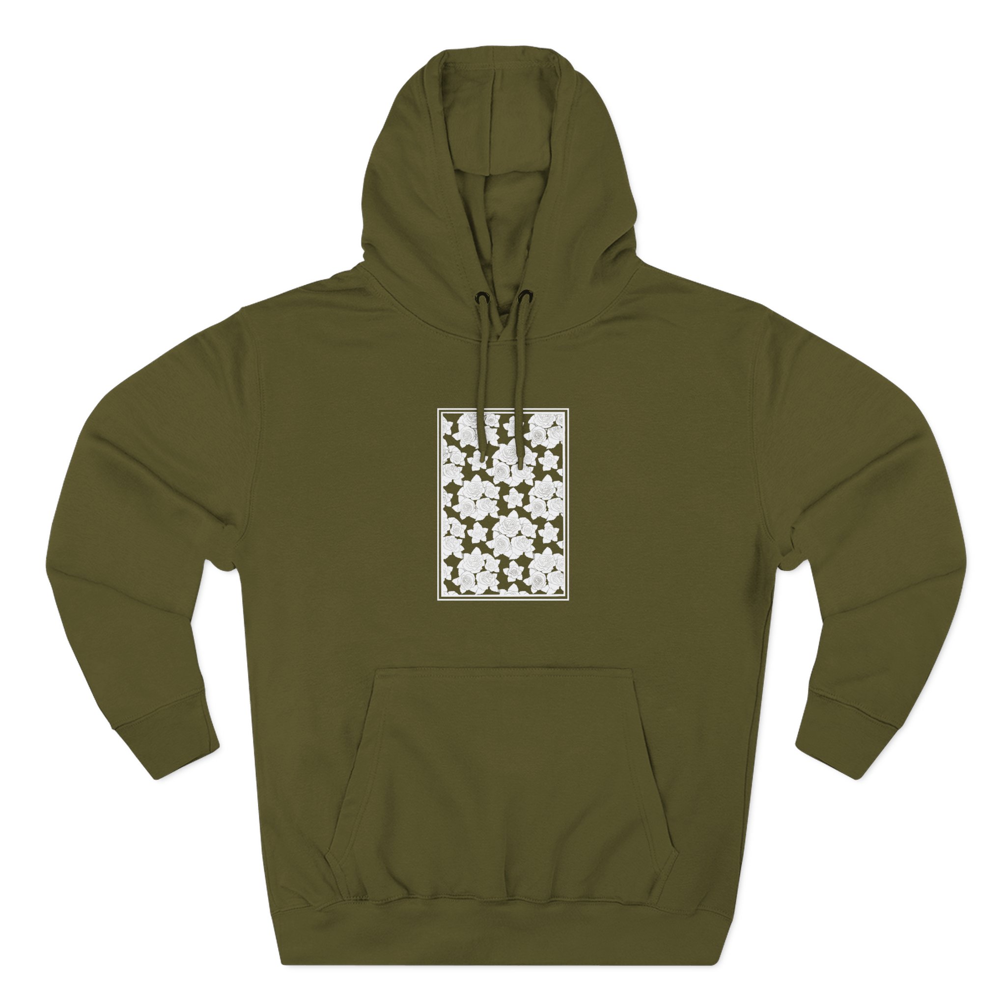 Smoke Floral Three-Panel Fleece Hoodie - Image 5