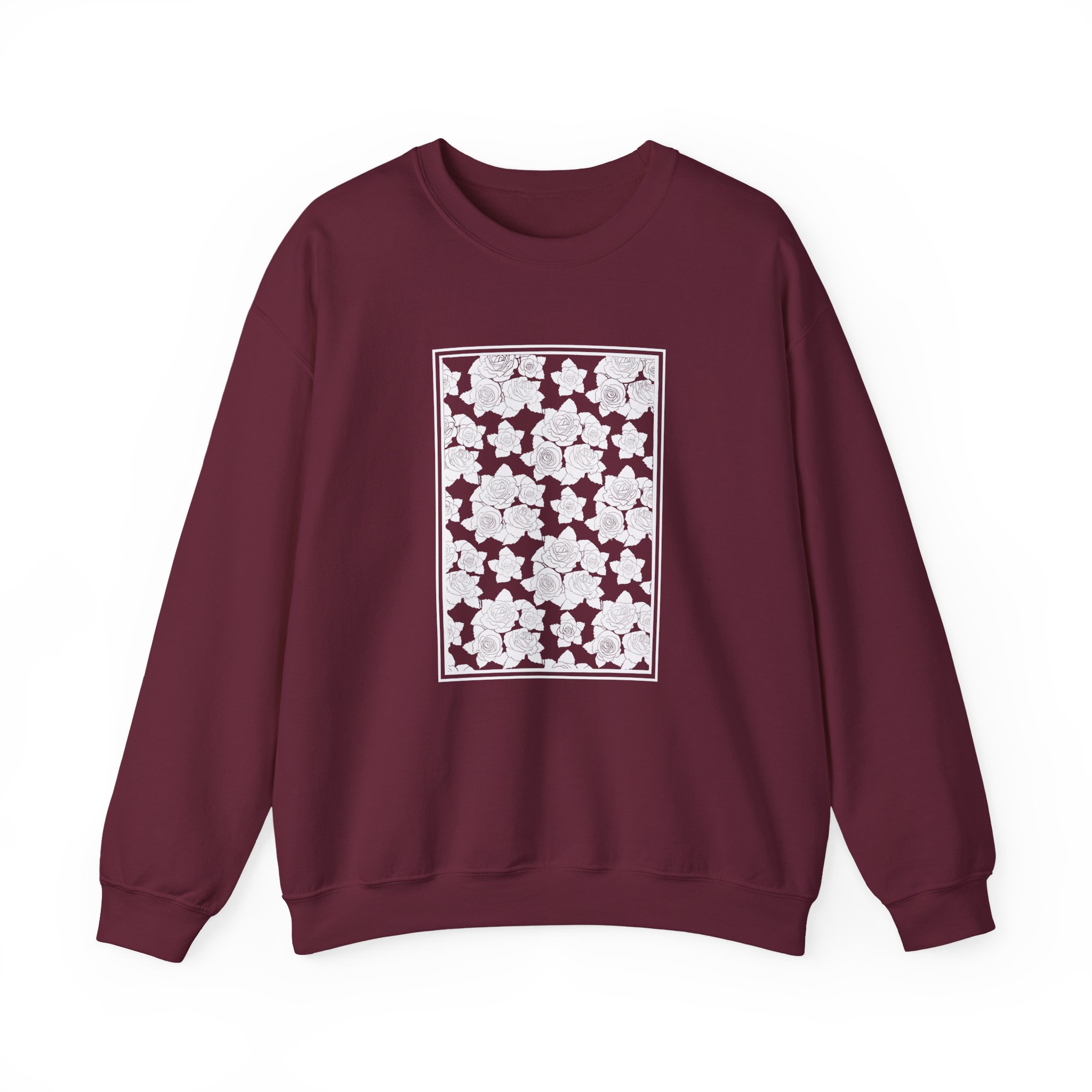 Smoke Floral Unisex Heavy Blend™ Crewneck Sweatshirt - Image 3