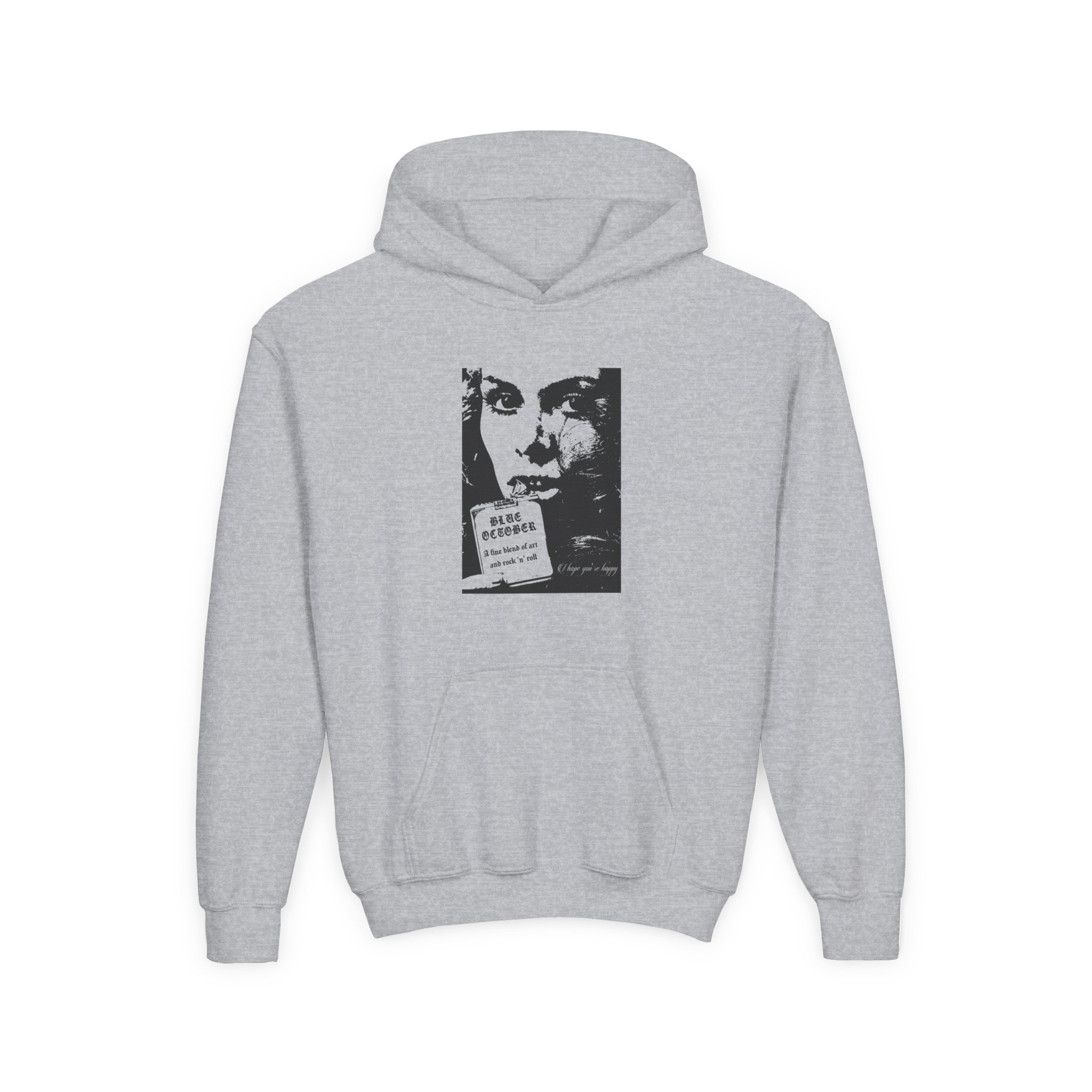 Blue October a Fine Blend Youth Heavy Blend Hooded Sweatshirt - Image 5