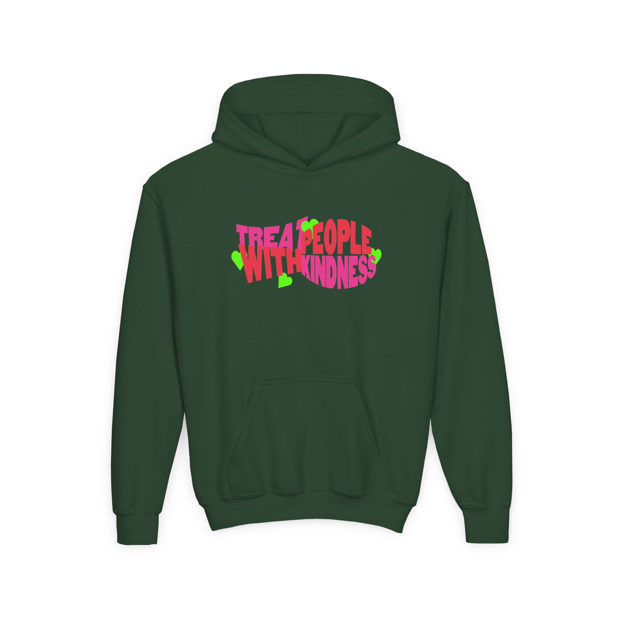 Love on Tour Treat People With Kindness Youth Heavy Blend Hooded Sweatshirt - Image 3