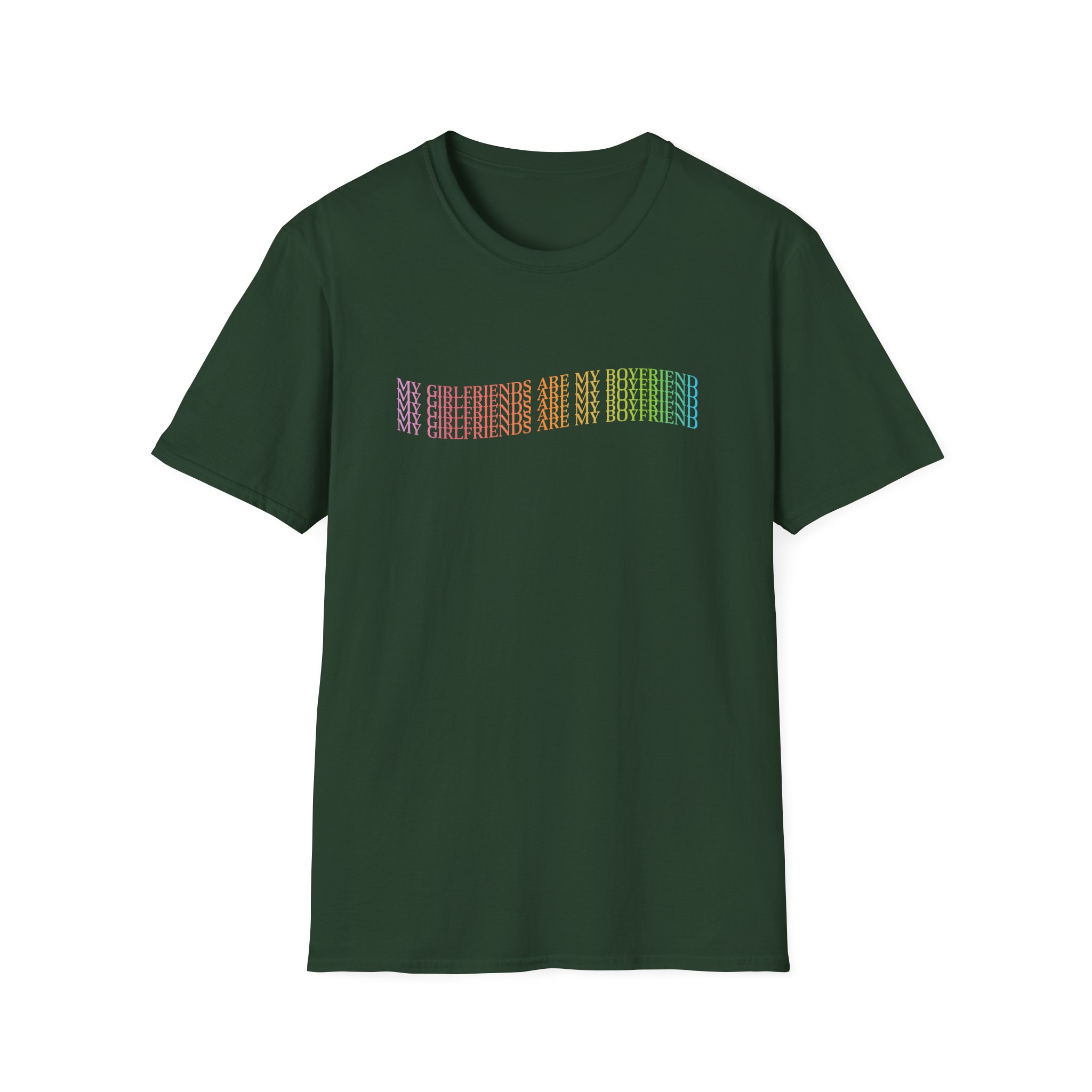 D L My Girlfriends Are My Boyfriend Pride Unisex Softstyle T-Shirt - Image 9