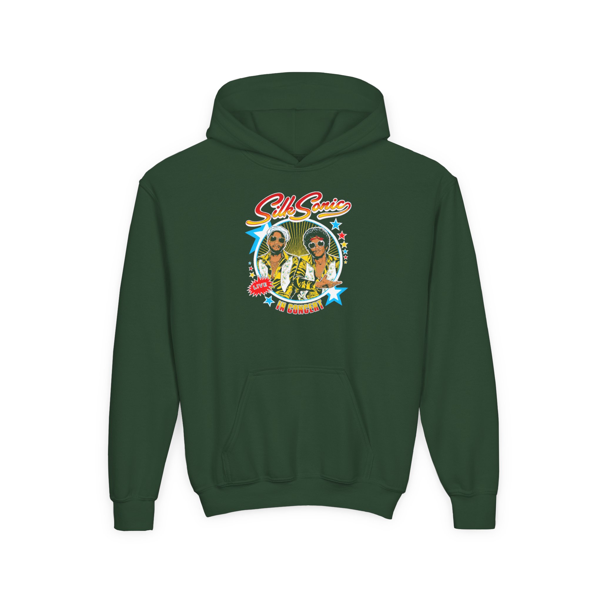 Bruno Mars Silk Sonic in Concert Youth Heavy Blend Hooded Sweatshirt - Image 3