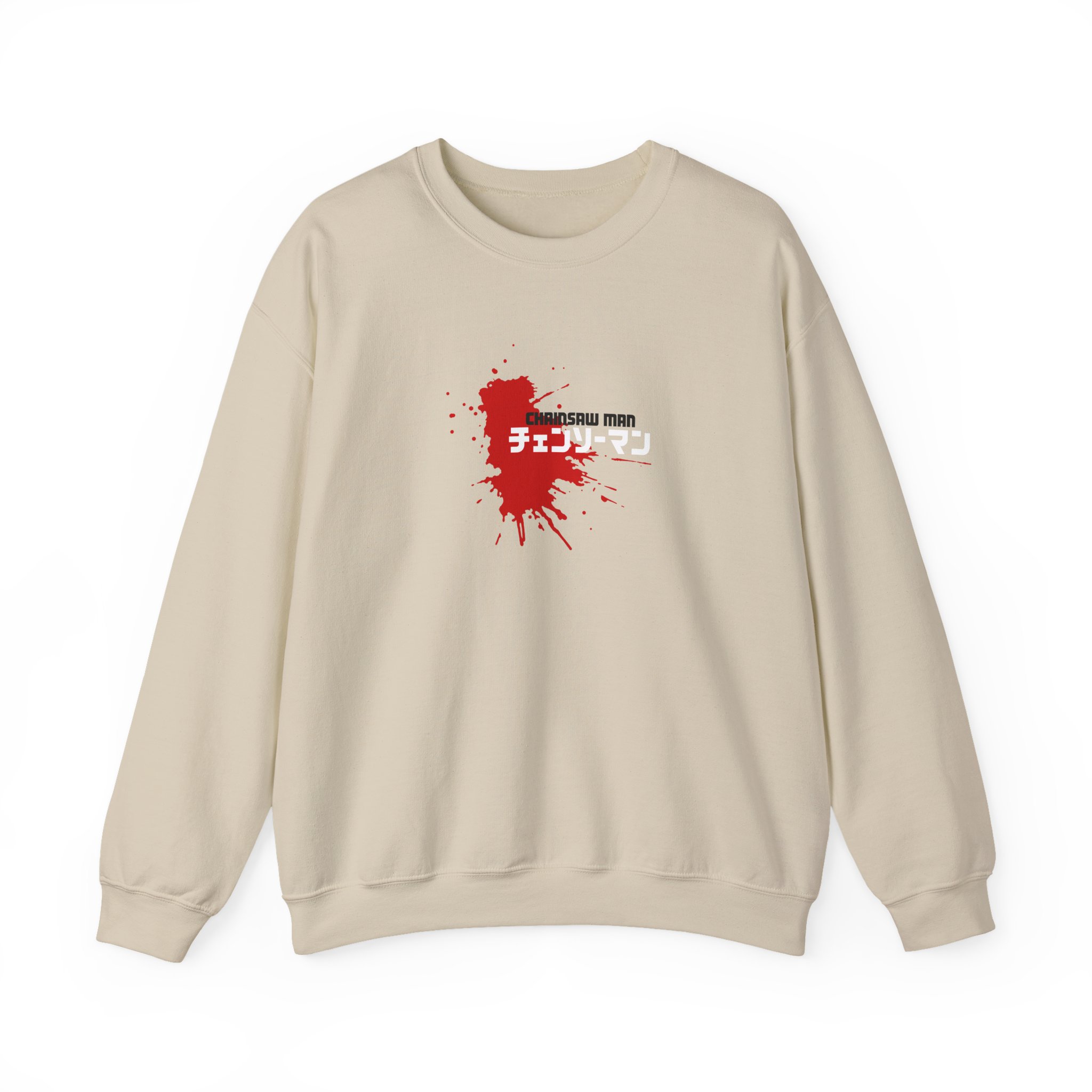 Chainsaw Man Power Grey Melange Unisex Heavy Blend™ Crewneck Sweatshirt - Image 3