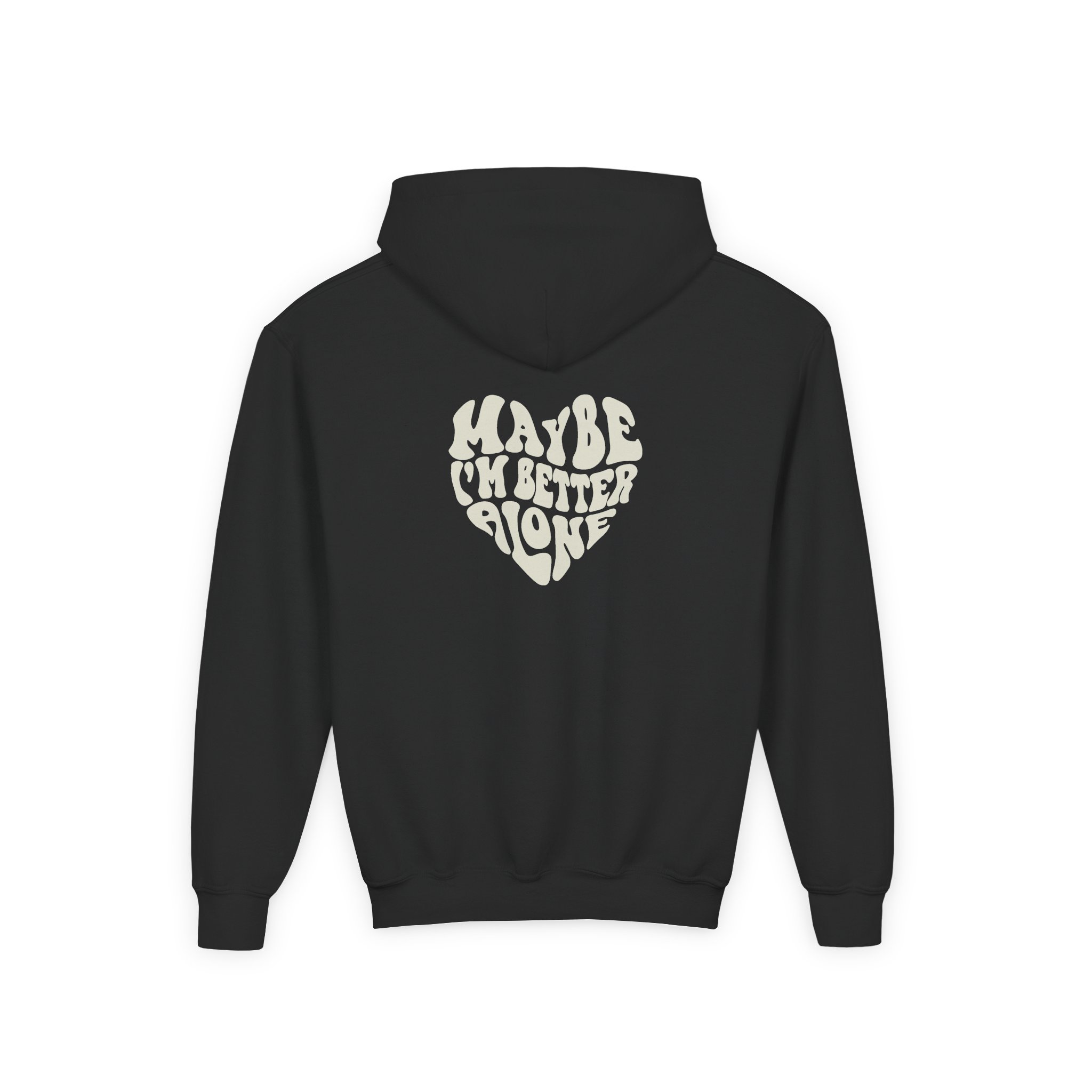 Benson Boone Maybe I Am Better Alone Youth Heavy Blend Hooded Sweatshirt - Image 2