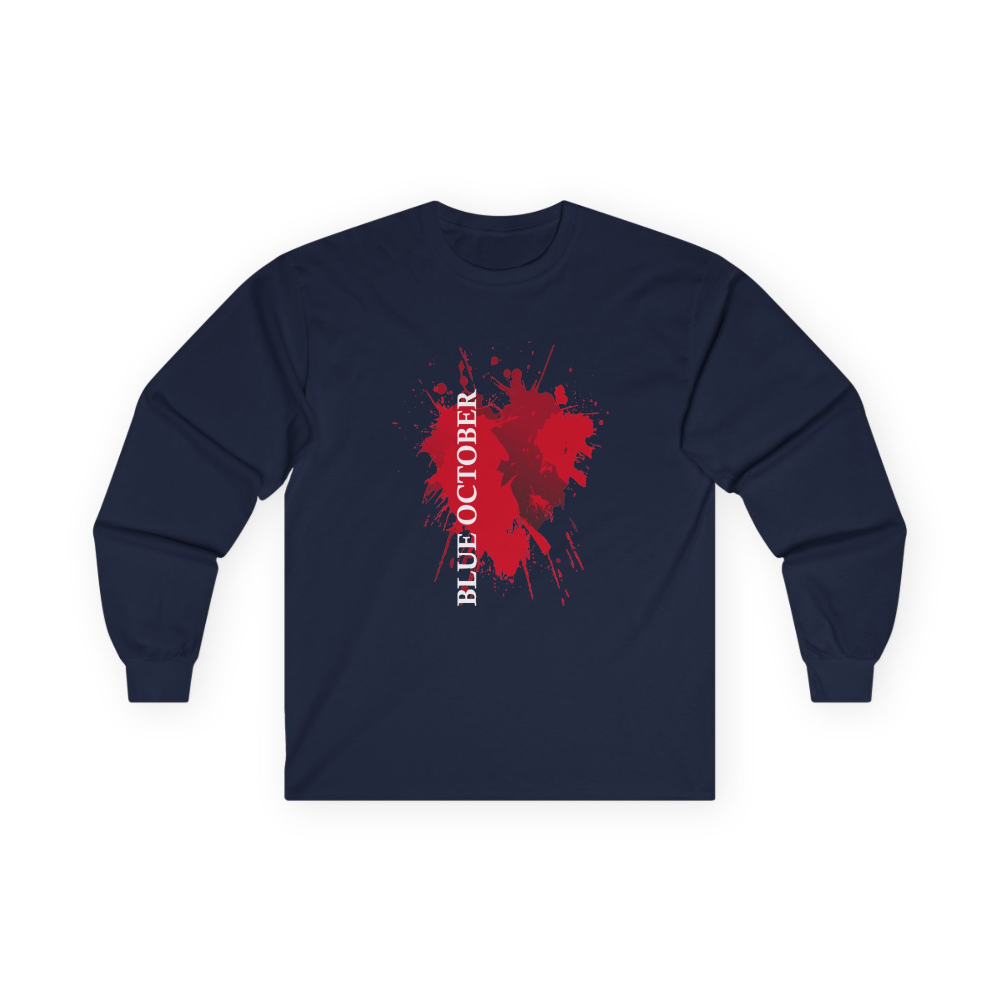 Blue October Splatter Heart Unisex Ultra Cotton Long Sleeve Tee - Image 7