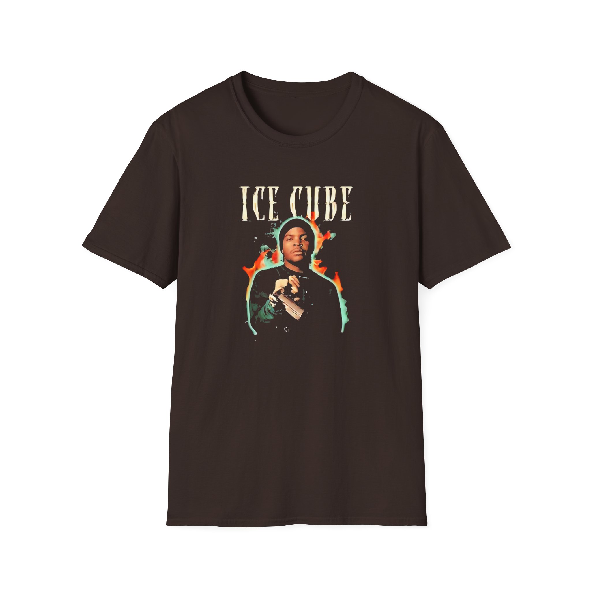 Ice Cube Chrome Flames Unisex Softstyle T-Shirt - Image 3