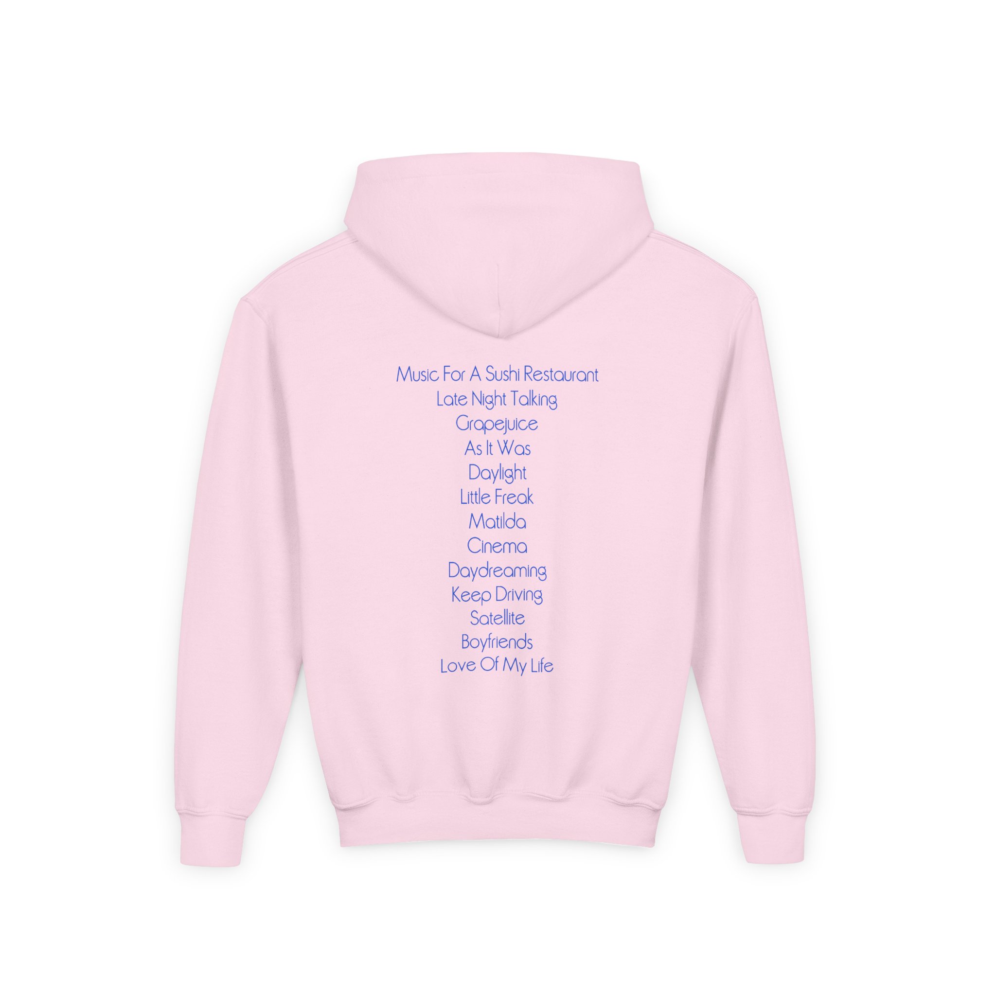 Love on Tour Harry's House Tracklis Youth Heavy Blend Hooded Sweatshirt - Image 6