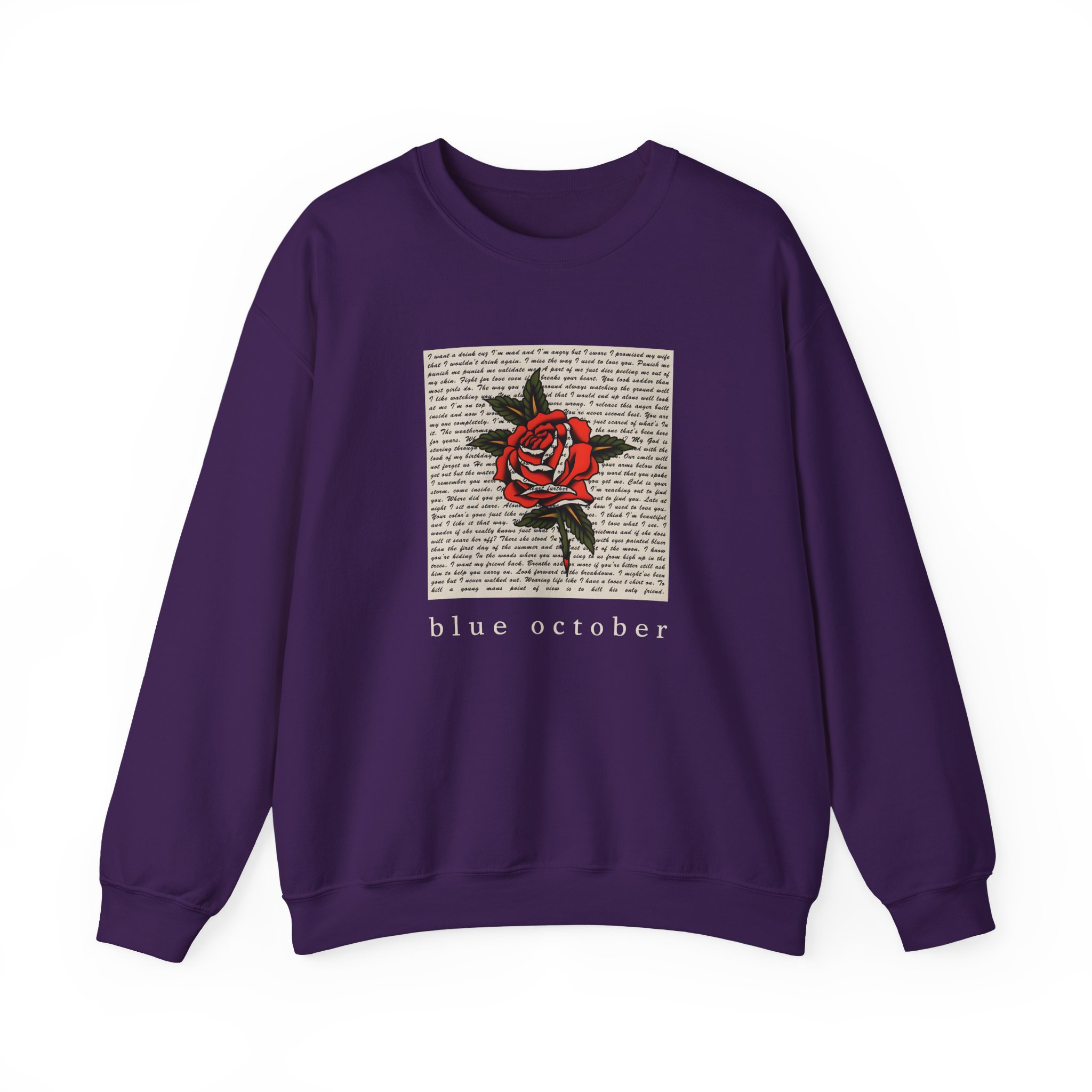 Blue October Rose Lyric Unisex Heavy Blend™ Crewneck Sweatshirt - Image 19