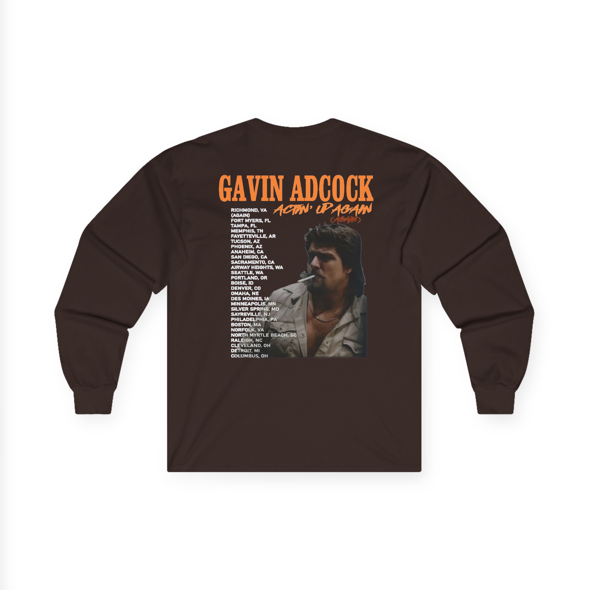 Gavin Adcock Actin' Up Again Tour Unisex Ultra Cotton Long Sleeve Tee - Image 4