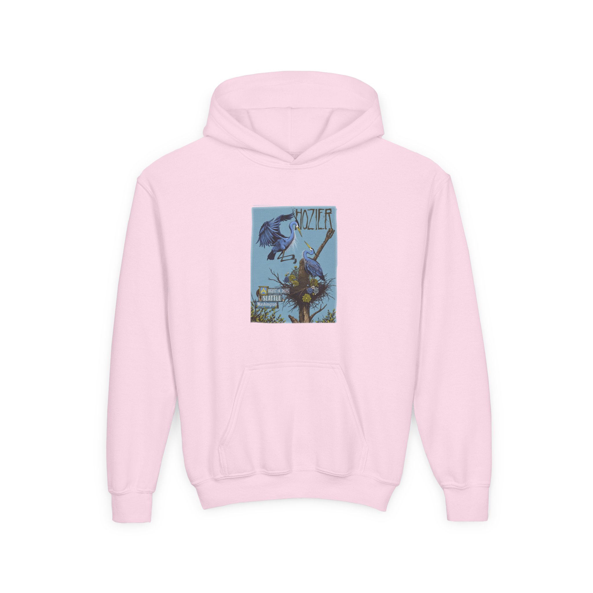 Hozier Seattle August 14 Show Youth Heavy Blend Hooded Sweatshirt - Image 3