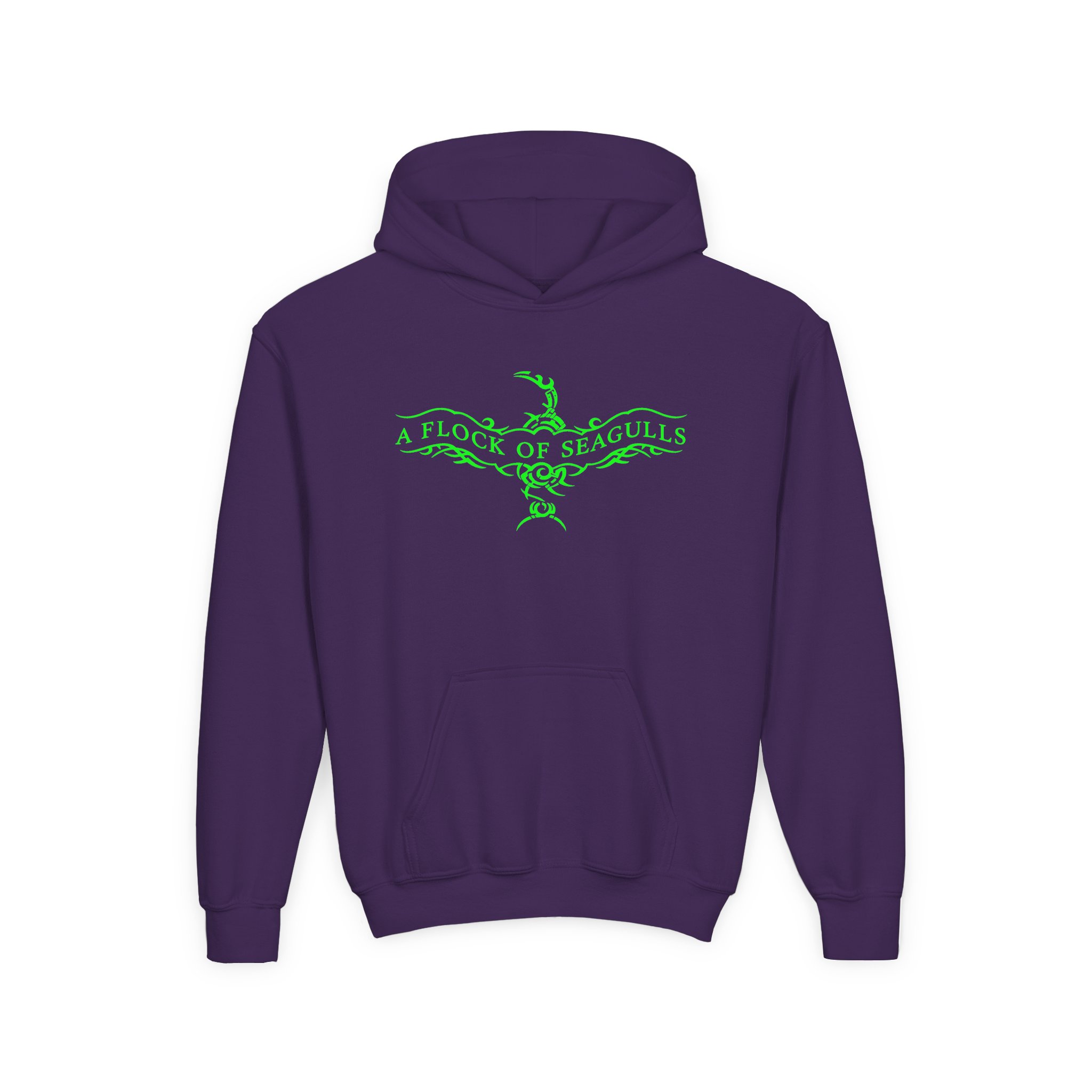 A Flock of Seagulls Logo Youth Heavy Blend Hooded Sweatshirt - Image 11