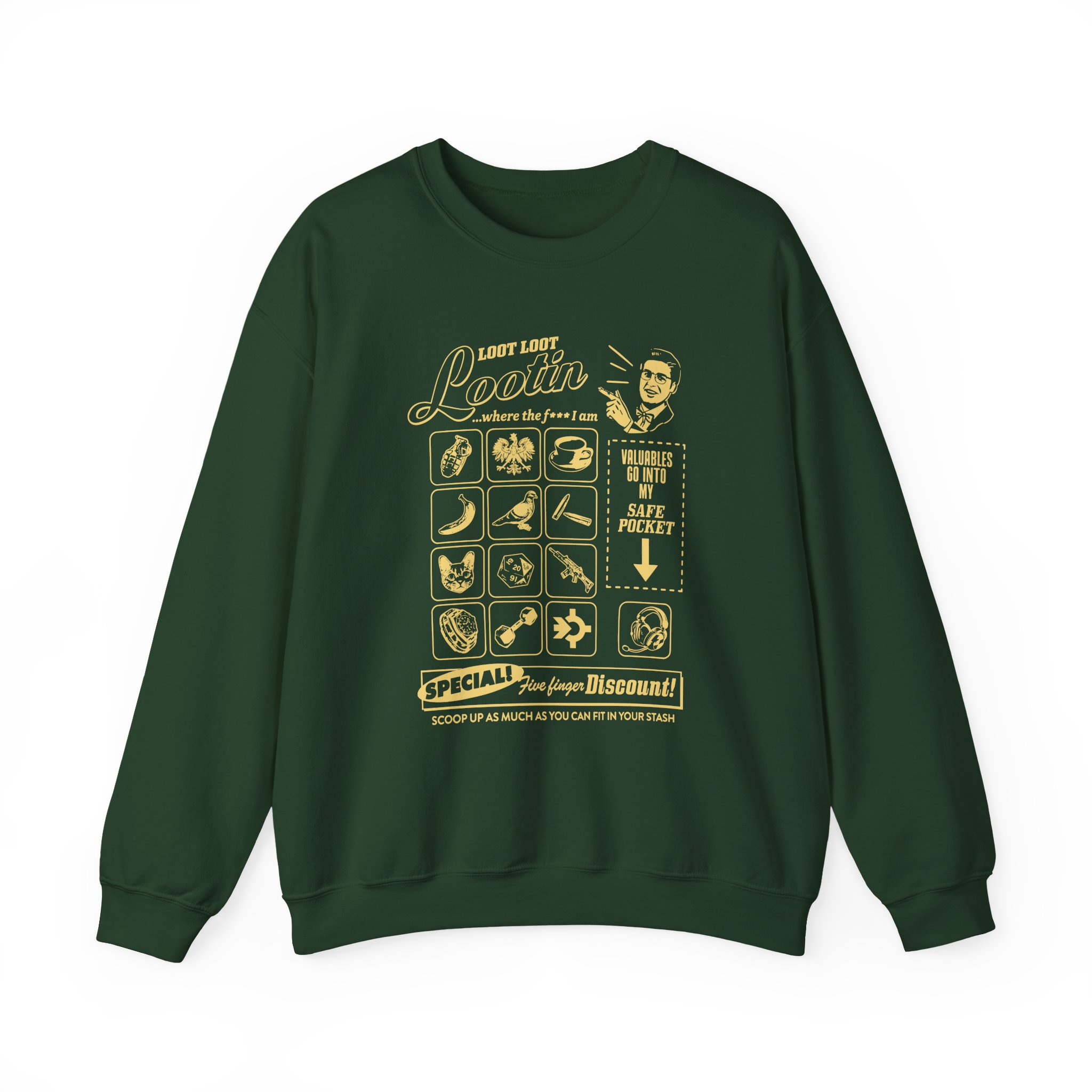 Shroud Loot Loot Unisex Heavy Blend™ Crewneck Sweatshirt - Image 5