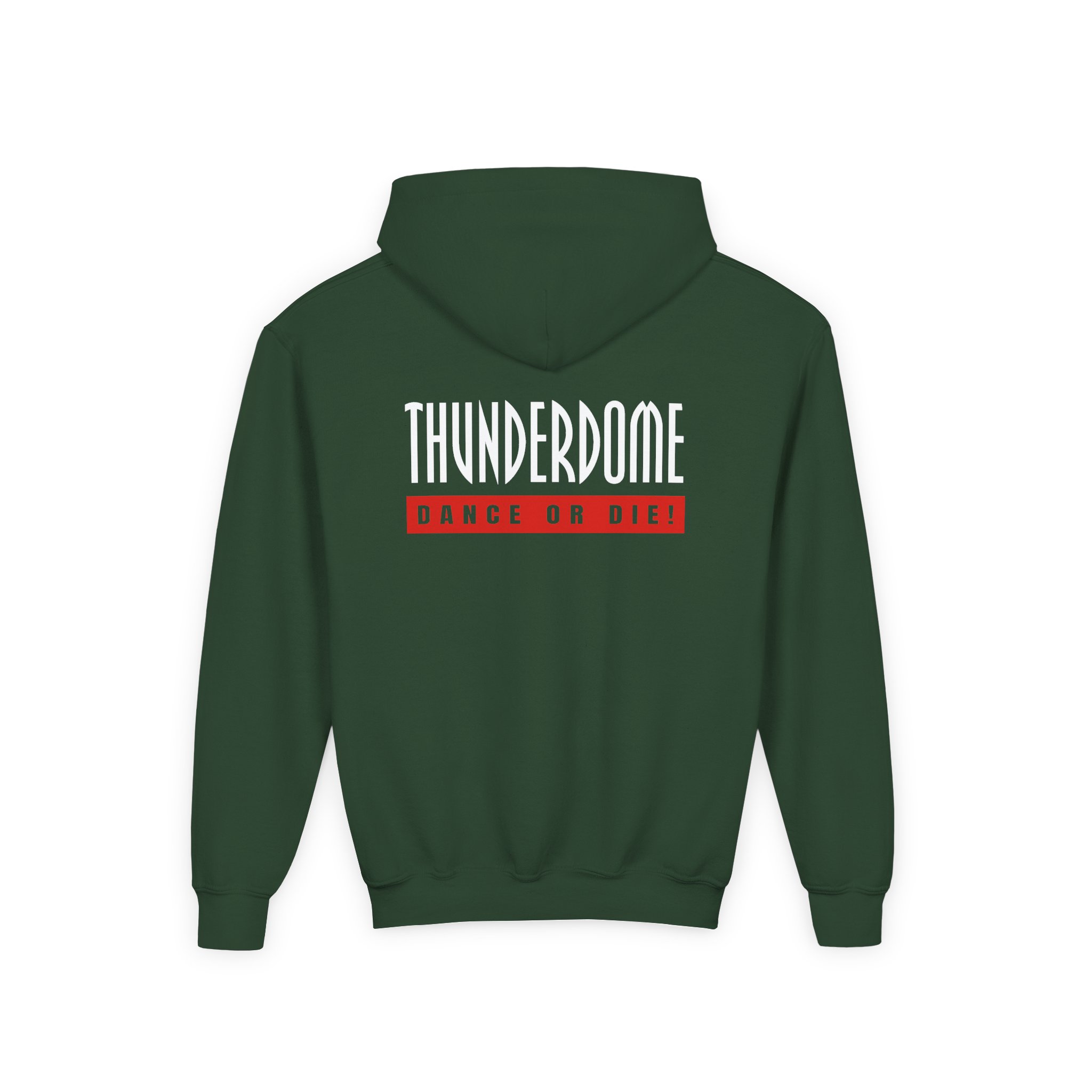 Thunderdome Dance Or Die Youth Heavy Blend Hooded Sweatshirt - Image 4