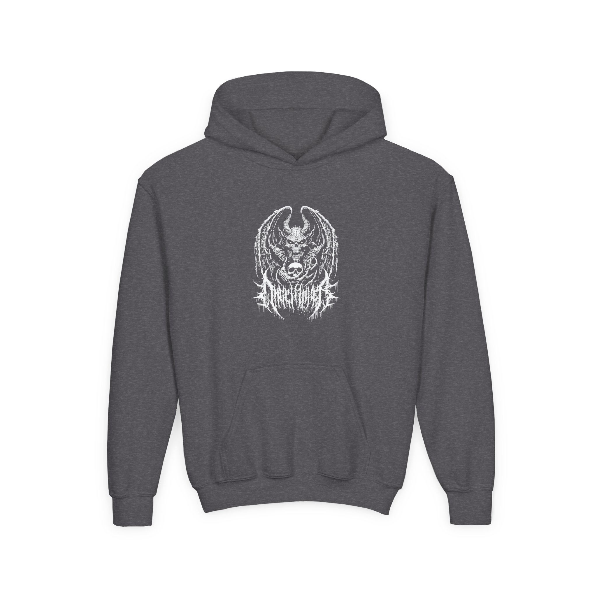 Angelmaker Grim Bat Youth Heavy Blend Hooded Sweatshirt - Image 7