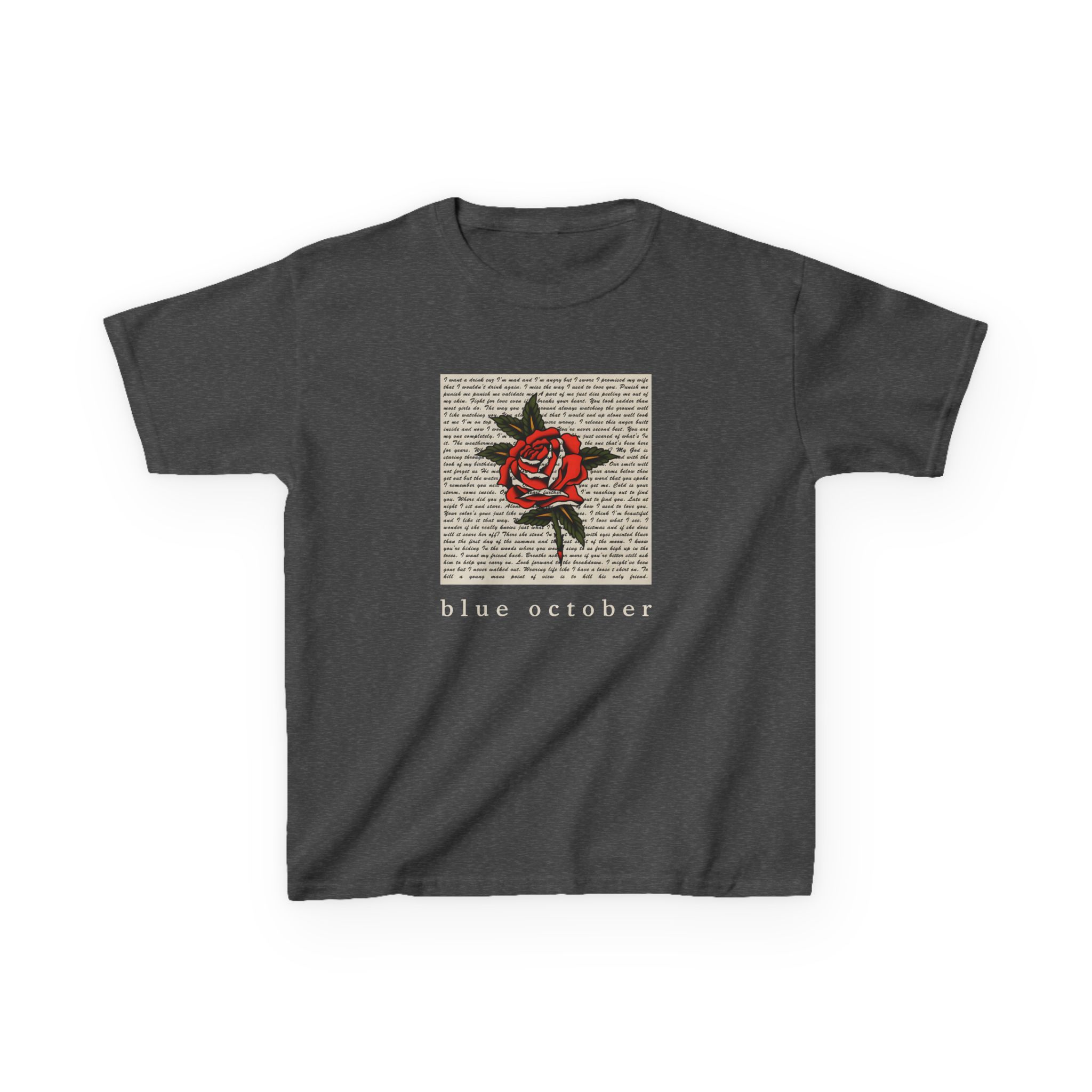 Blue October Rose Lyric Kids Heavy Cotton™ Tee - Image 7