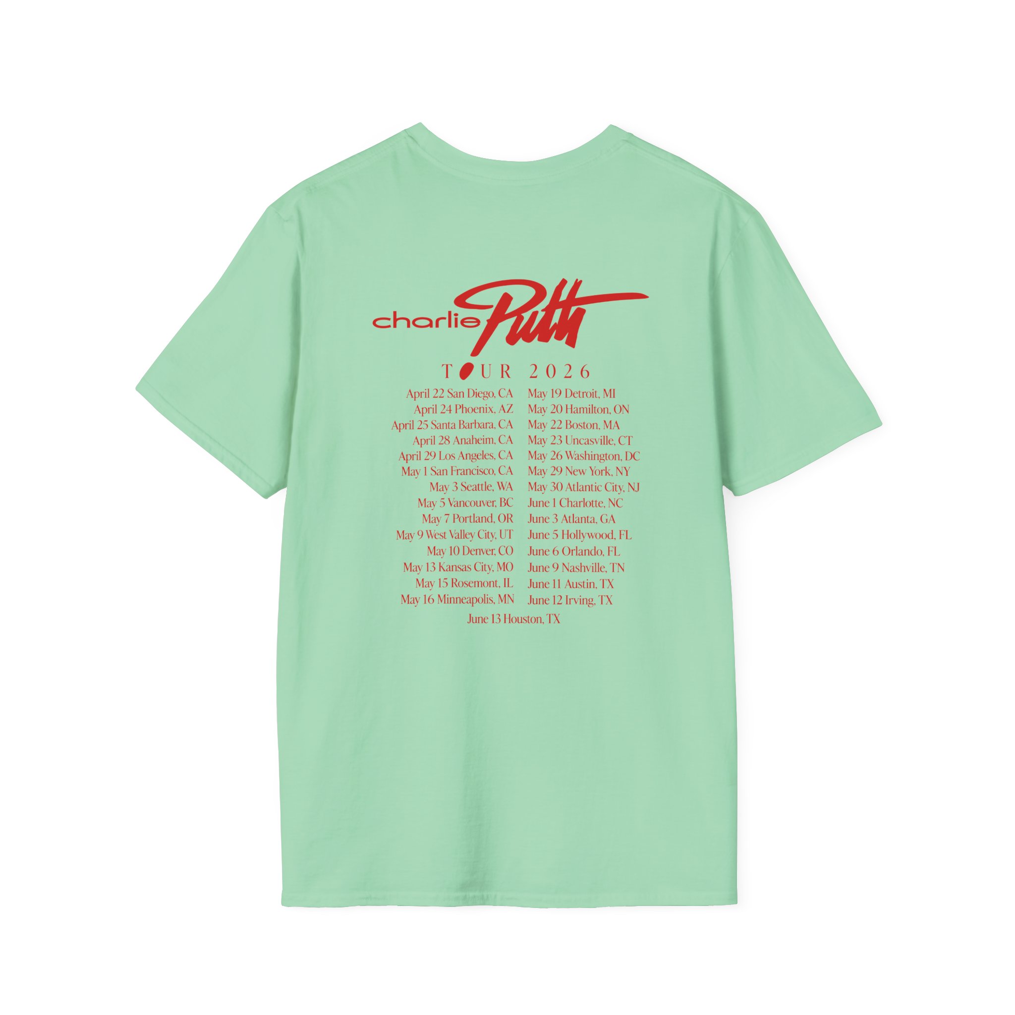 Charlie Puth Whatever's Clever! 2026 Unisex Softstyle T-shirt - Image 10