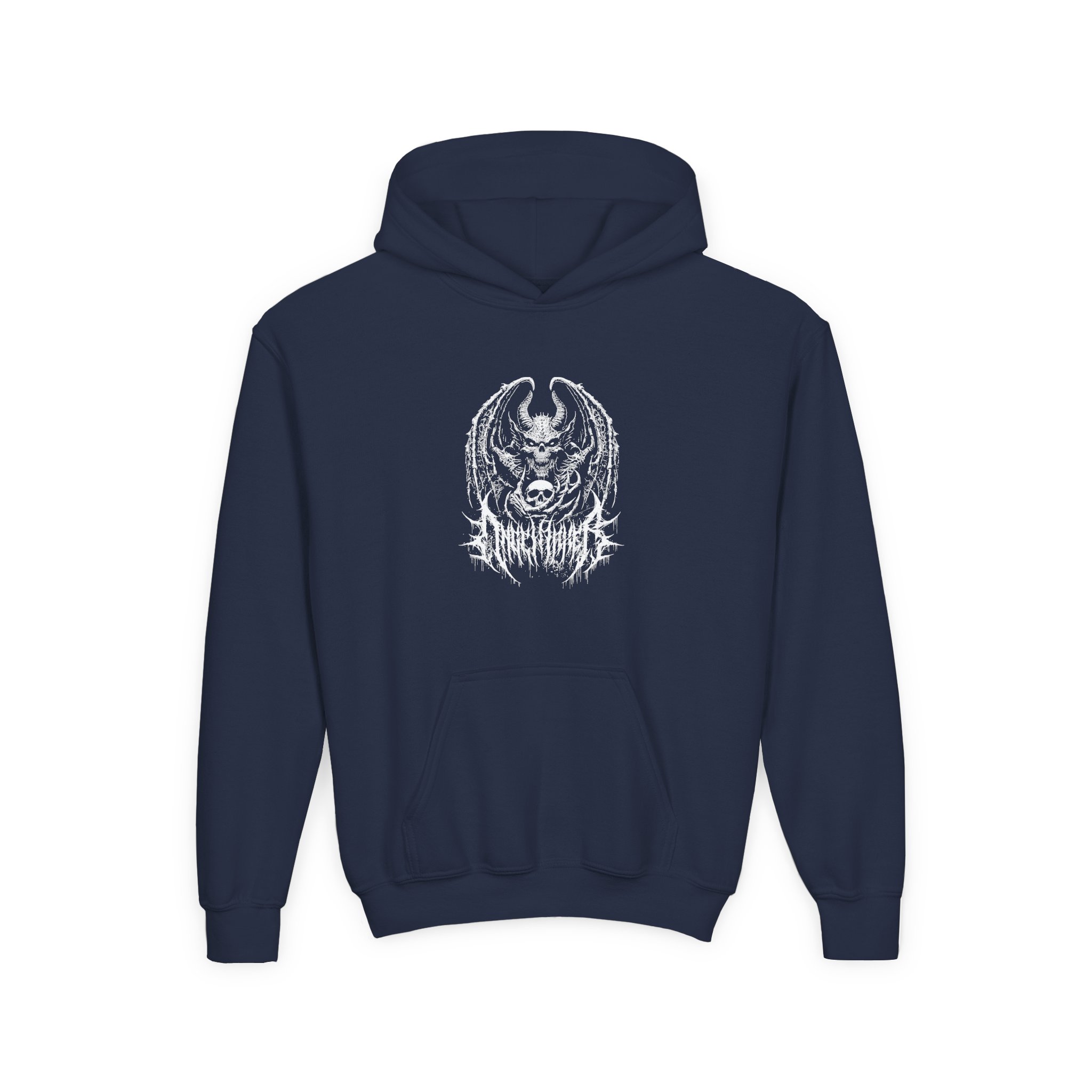Angelmaker Grim Bat Youth Heavy Blend Hooded Sweatshirt - Image 11