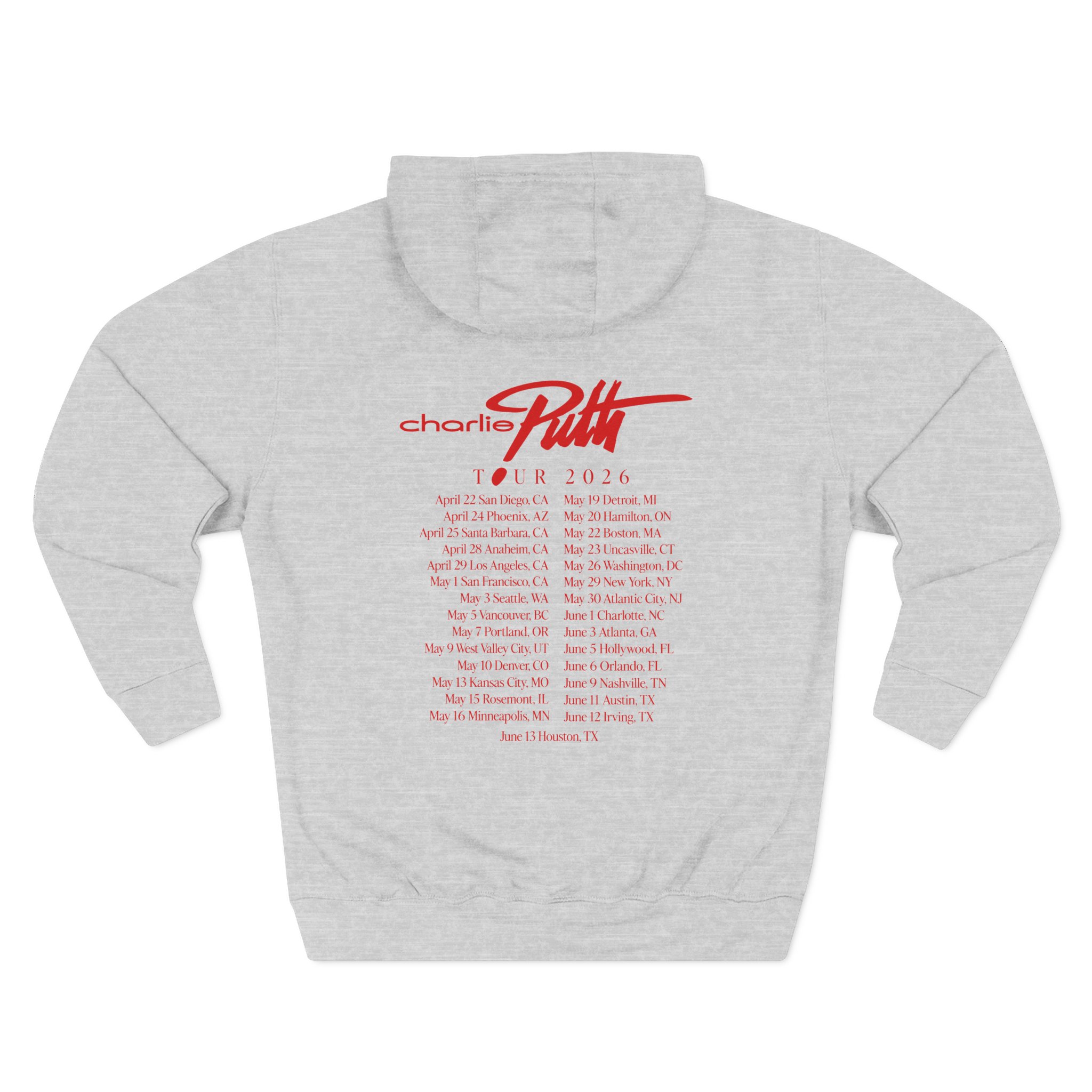 Charlie Puth Whatever's Clever! 2026 Three-Panel Fleece Hoodie - Image 4