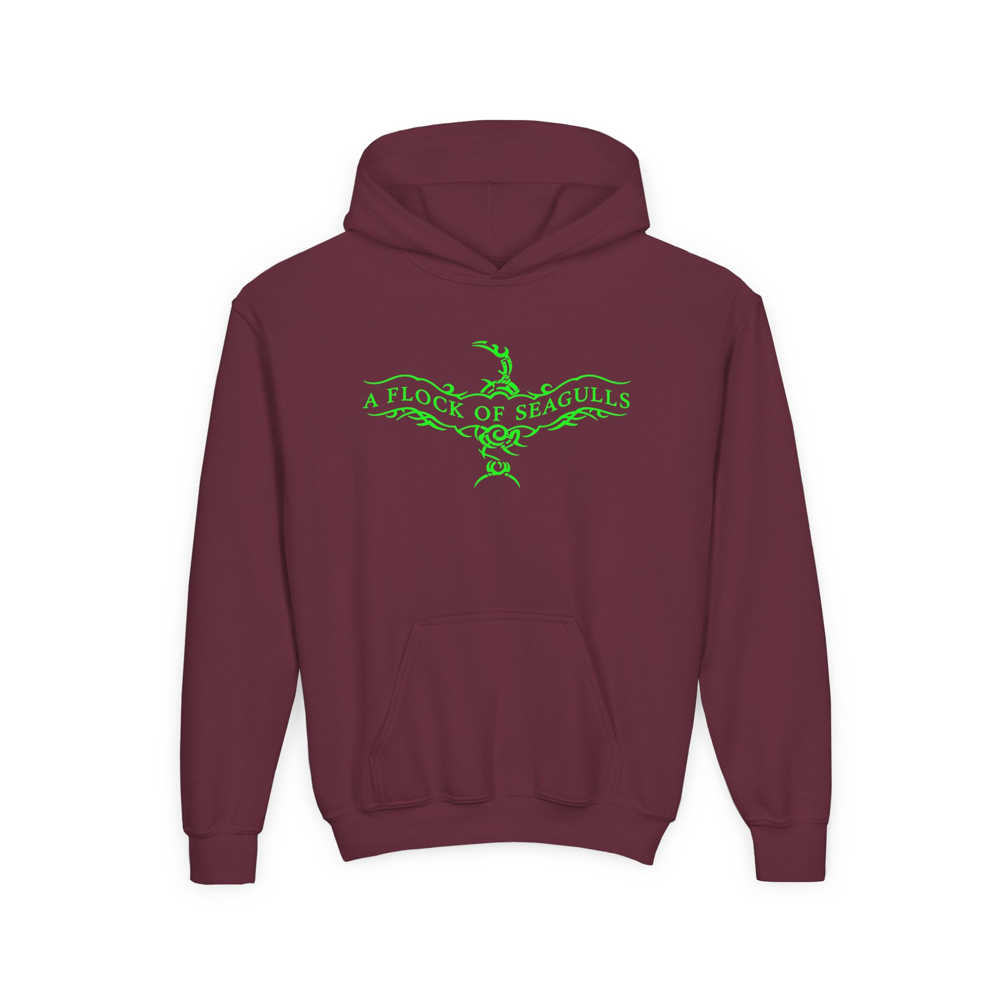 A Flock of Seagulls Logo Youth Heavy Blend Hooded Sweatshirt - Image 5