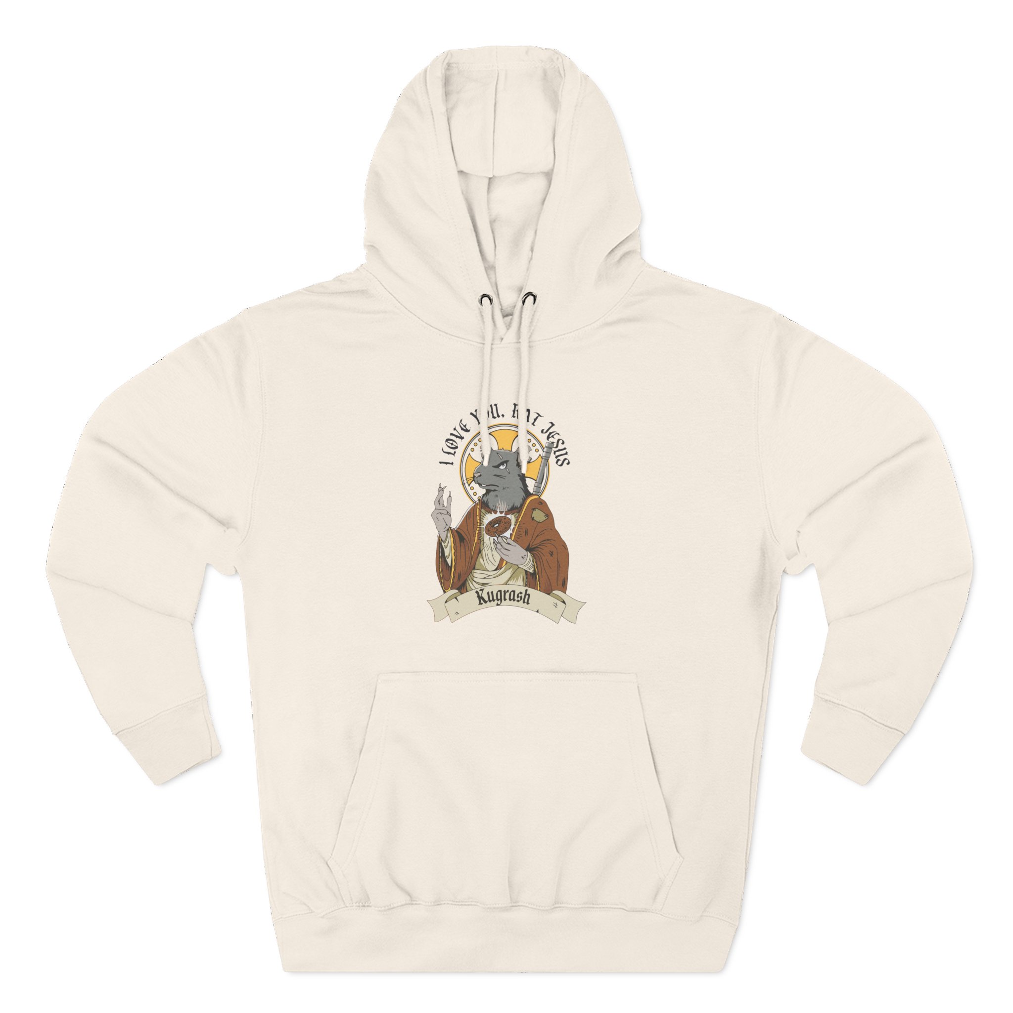 Dropout Rat Jesus Three-Panel Fleece Hoodie - Image 5
