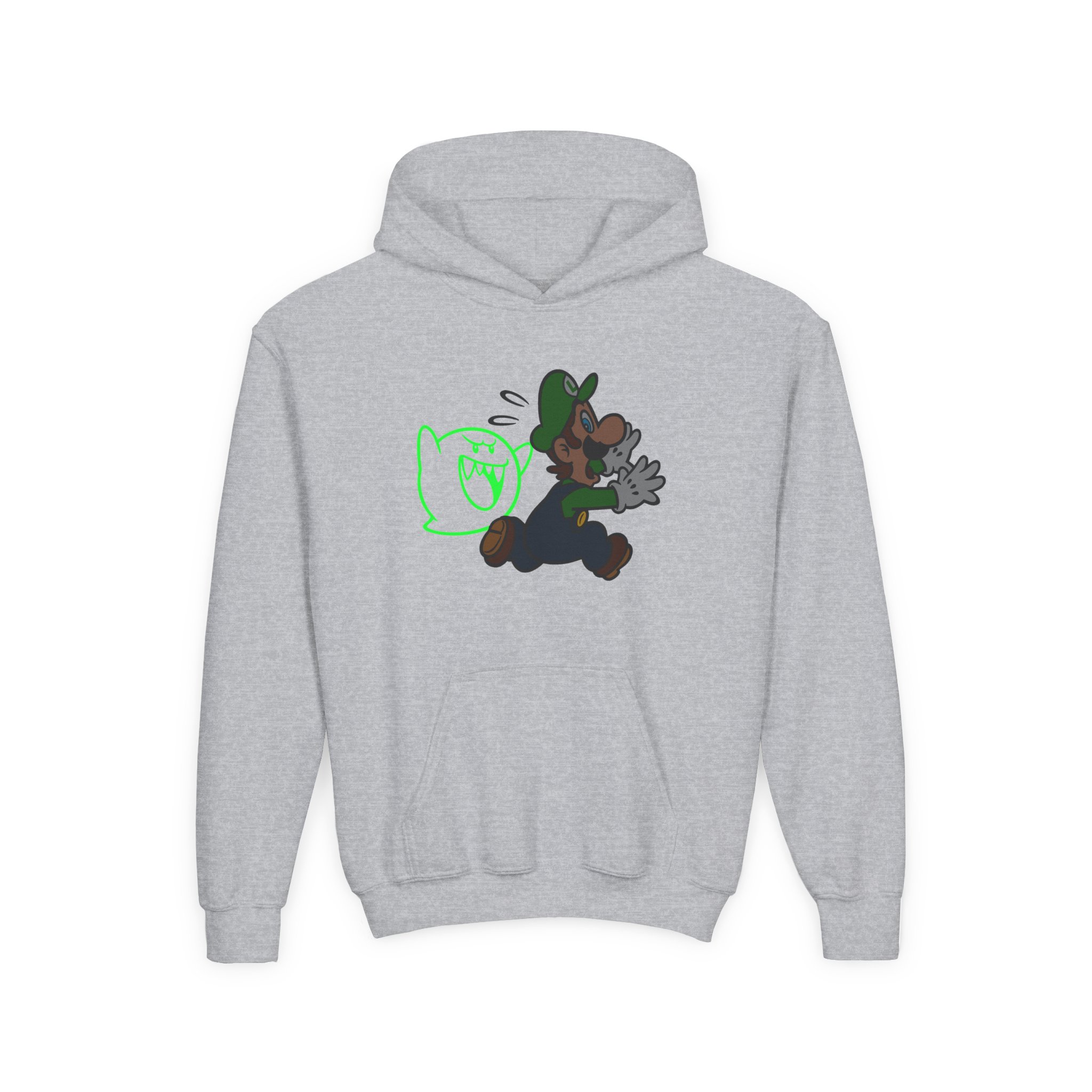 NTD Luigi™ and Boo Youth Heavy Blend Hooded Sweatshirt - Image 5