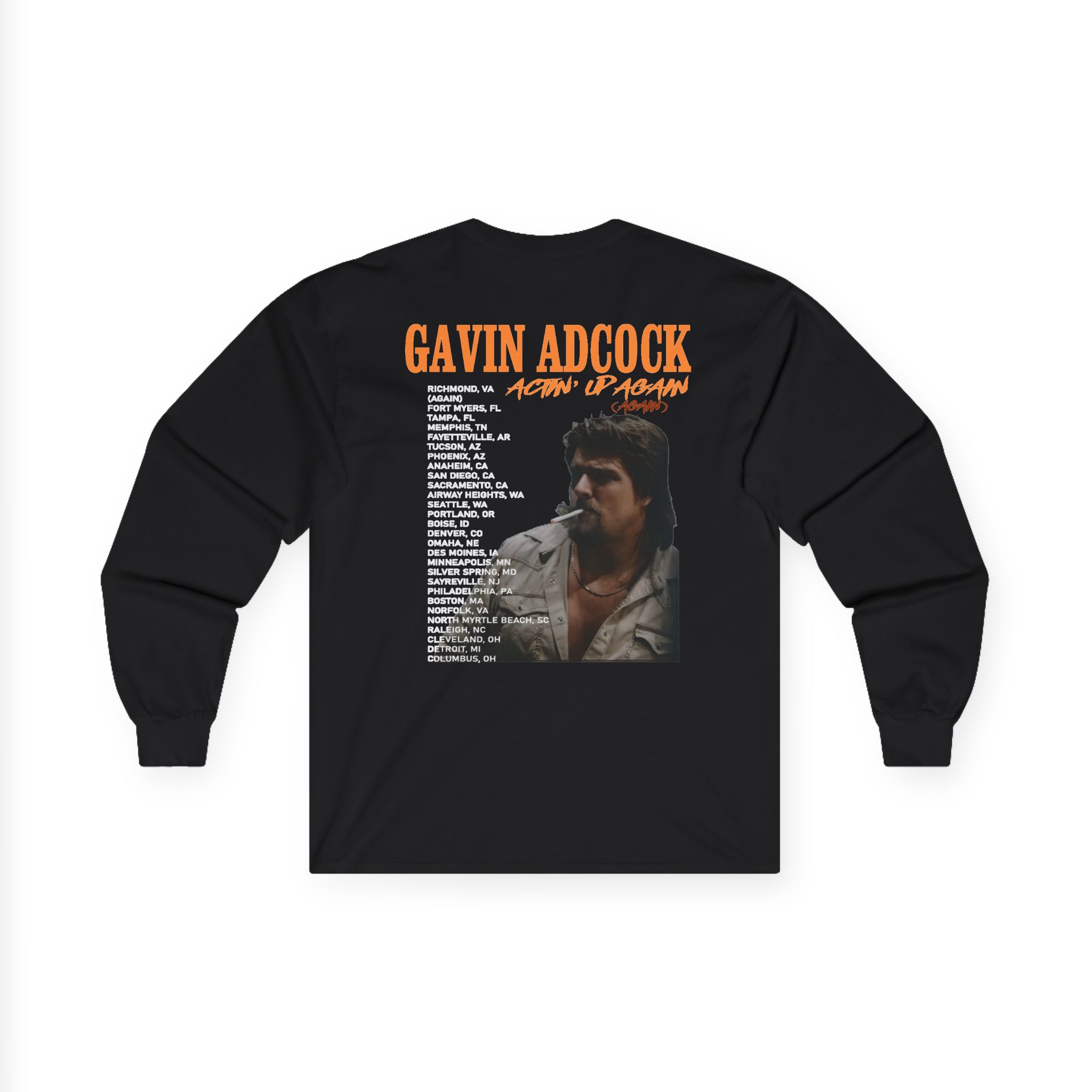 Gavin Adcock Actin' Up Again Tour Unisex Ultra Cotton Long Sleeve Tee - Image 2
