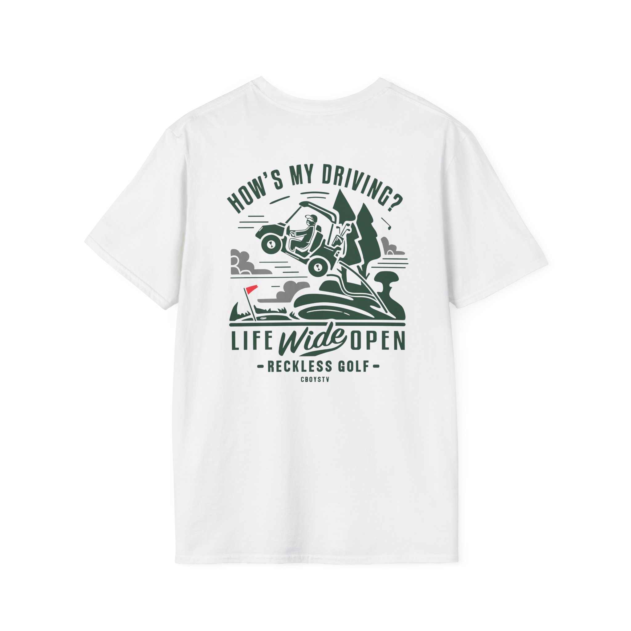 Cboystv How's My Driving Unisex Softstyle T-Shirt - Image 2